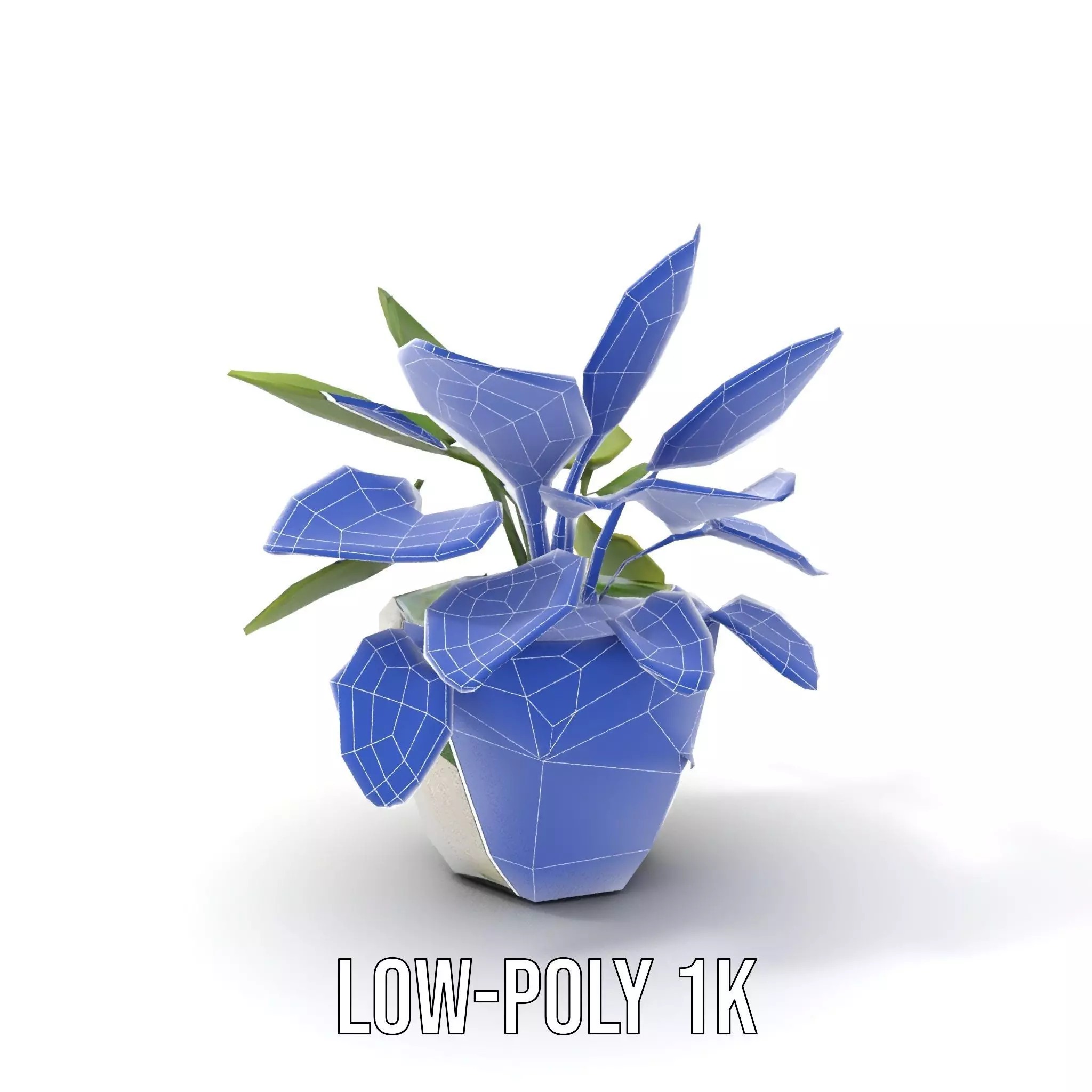 Happy Face Potted Plant Model Pack Low-poly 3D model_10