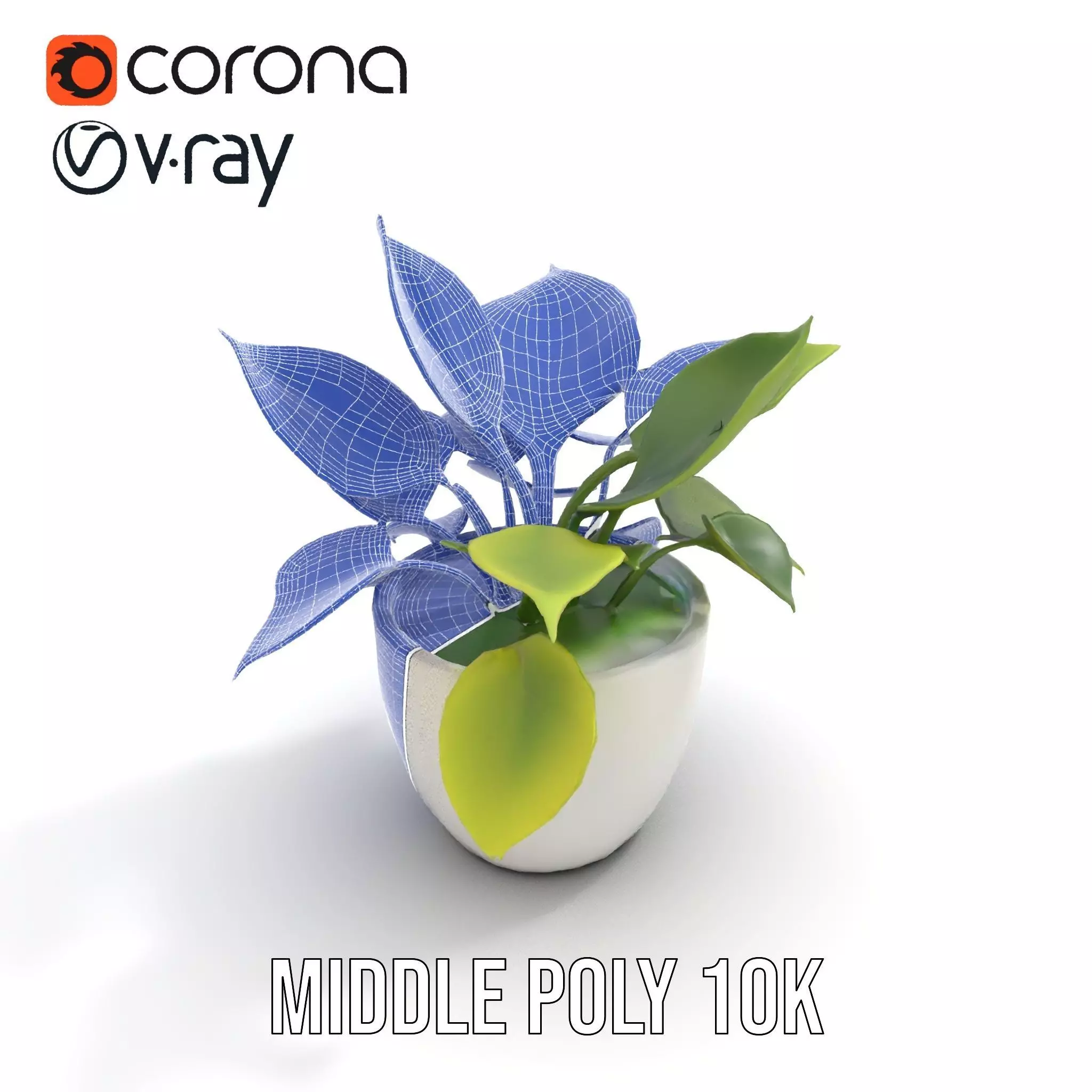 Happy Face Potted Plant Model Pack Low-poly 3D model_23