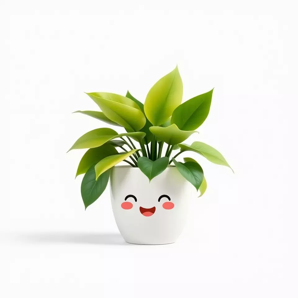 Happy Face Potted Plant Model Pack Low-poly 3D model_3