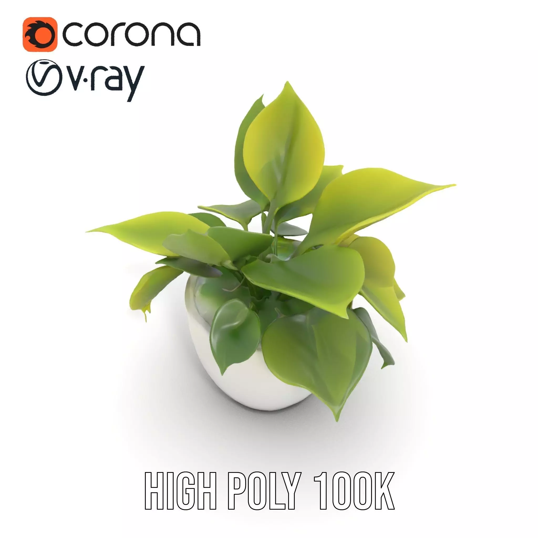 Happy Face Potted Plant Model Pack Low-poly 3D model_19
