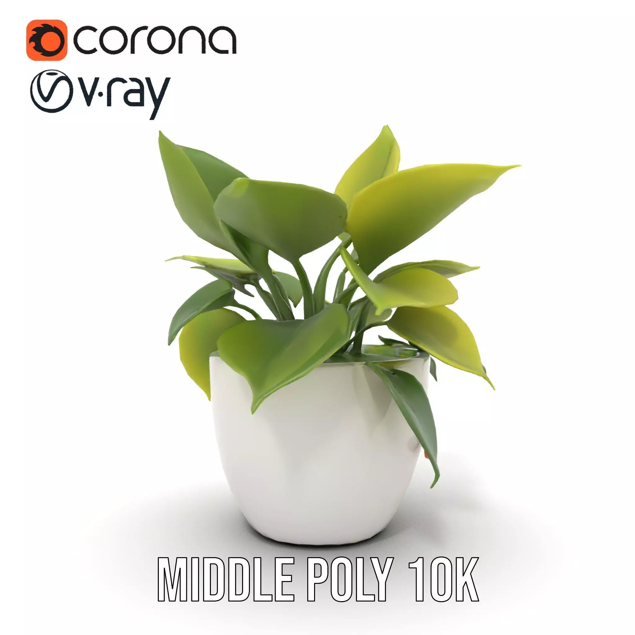 Happy Face Potted Plant Model Pack Low-poly 3D model_25