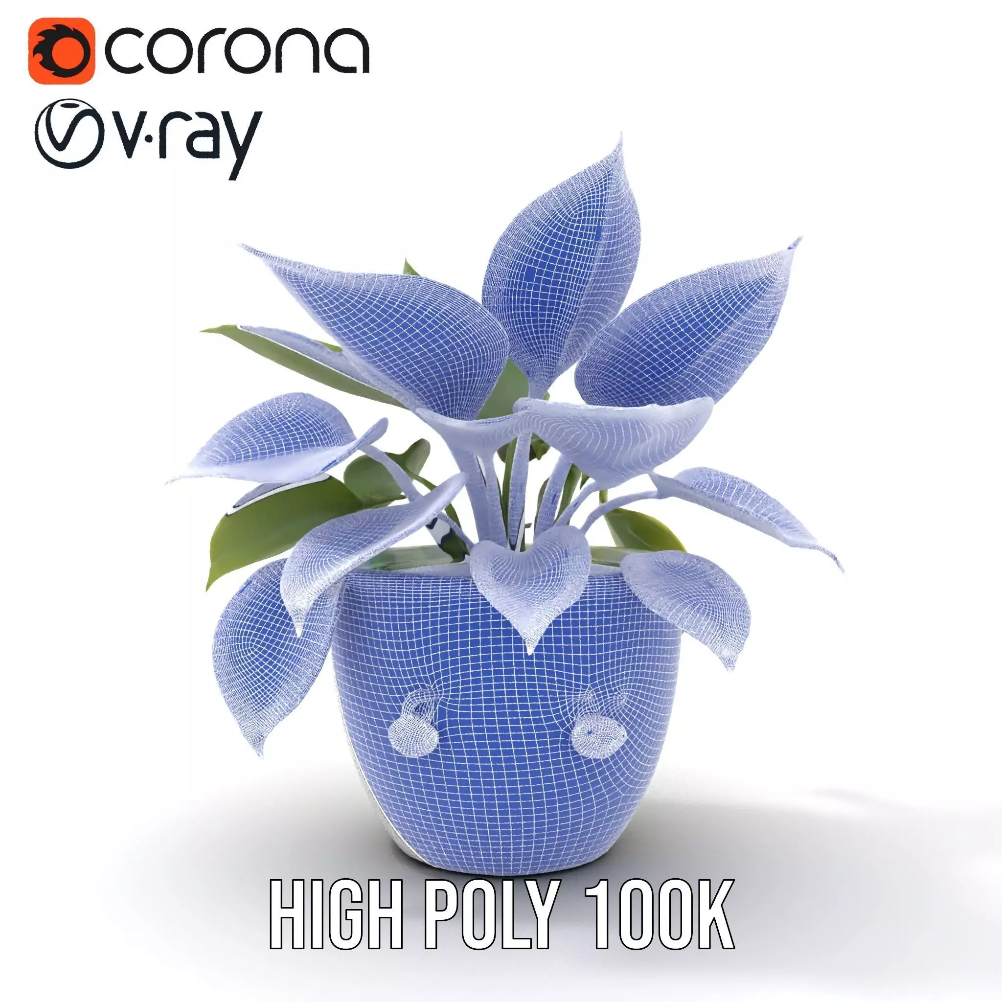 Happy Face Potted Plant Model Pack Low-poly 3D model_34