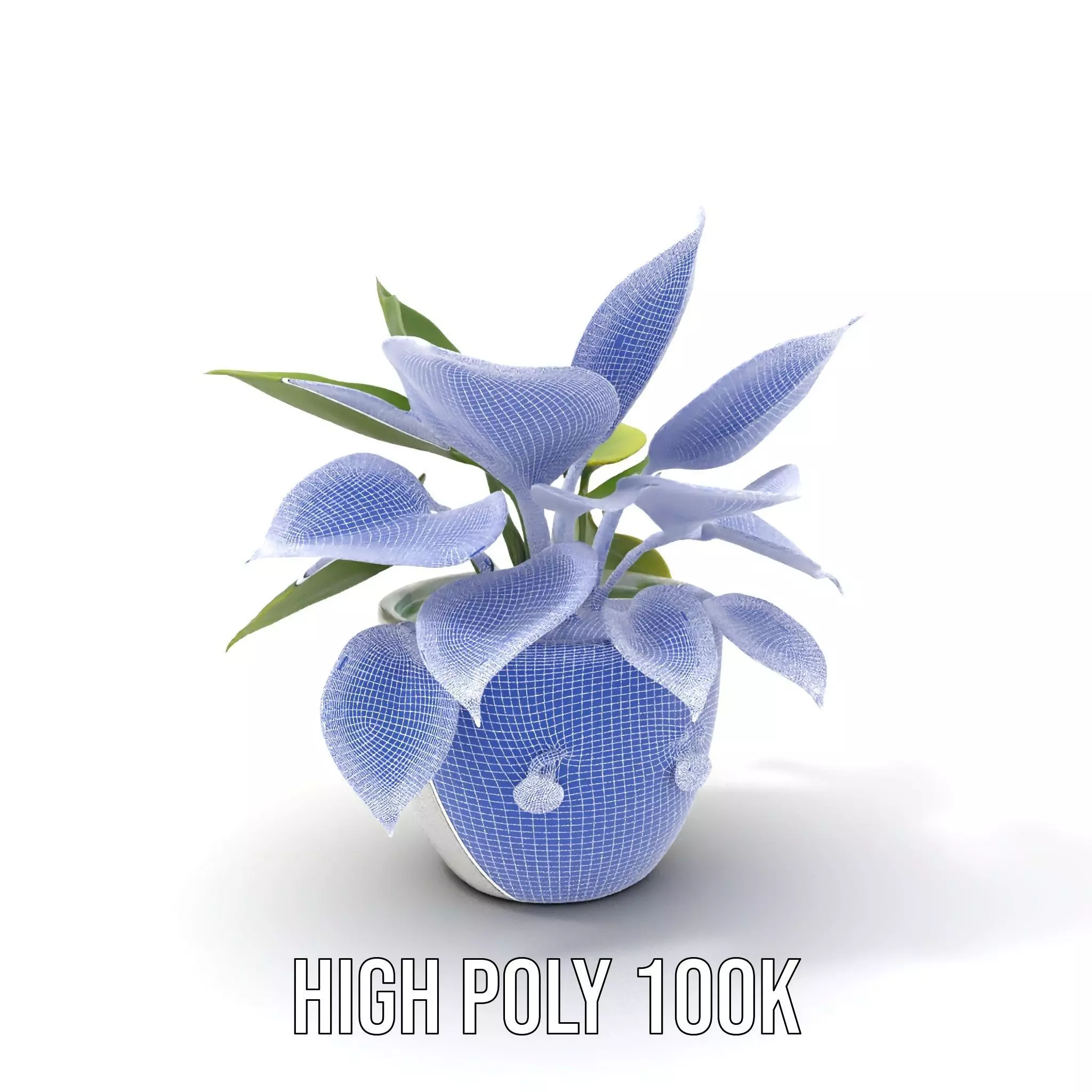 Happy Face Potted Plant Model Pack Low-poly 3D model_5