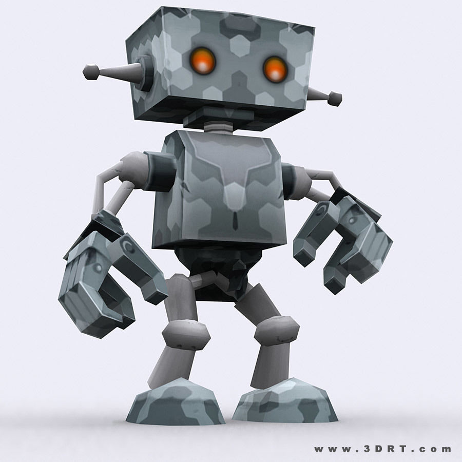 3DRT Chibii-robot 08 Low-poly 3D model_5
