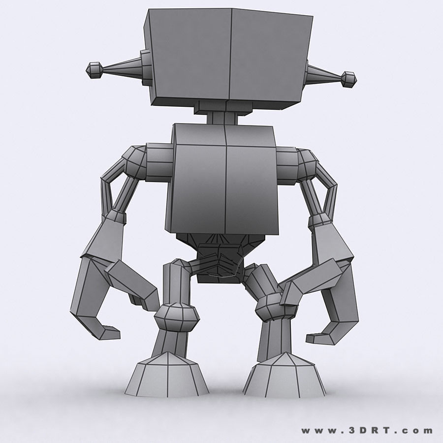 3DRT Chibii-robot 08 Low-poly 3D model_8