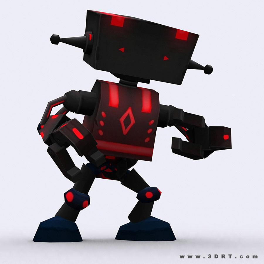 3DRT Chibii-robot 08 Low-poly 3D model_2