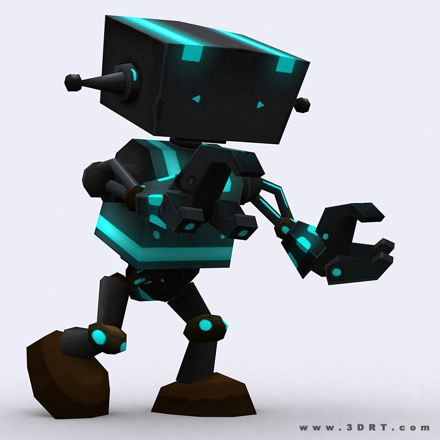 3DRT Chibii-robot 08 Low-poly 3D model_9
