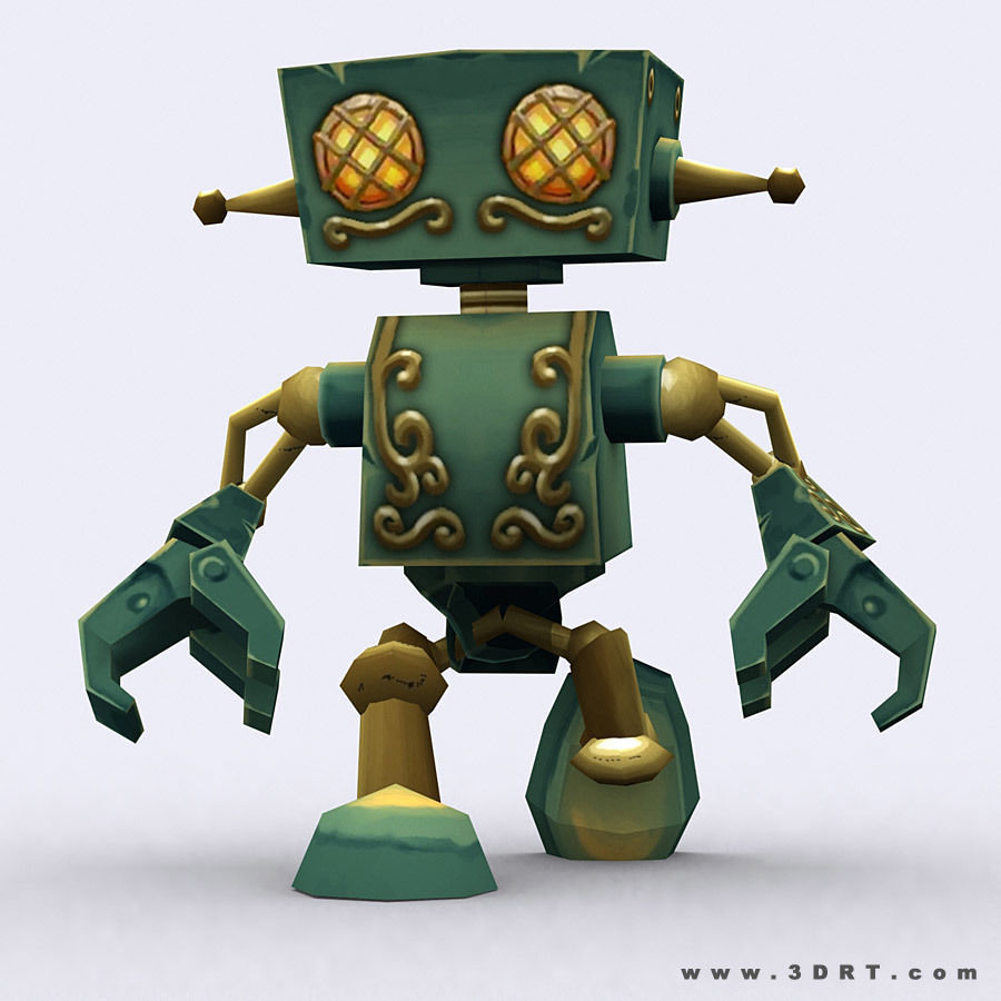 3DRT Chibii-robot 08 Low-poly 3D model_3