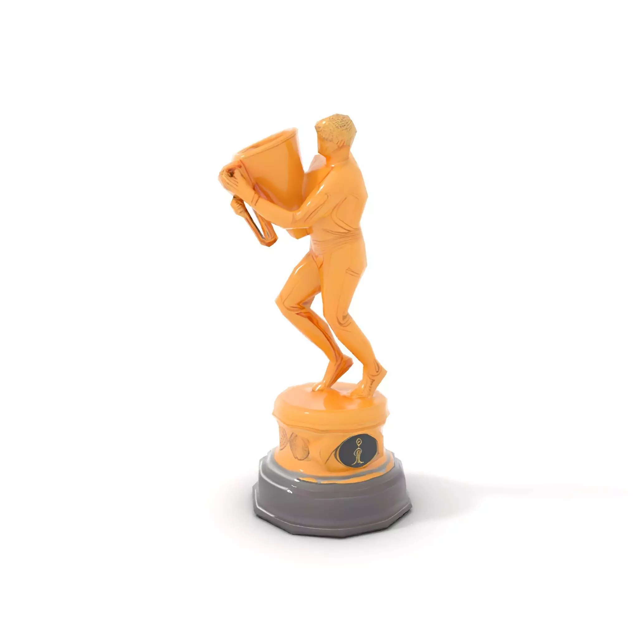 Golden Trophy Holding Man Model Pack Low-poly 3D model_8