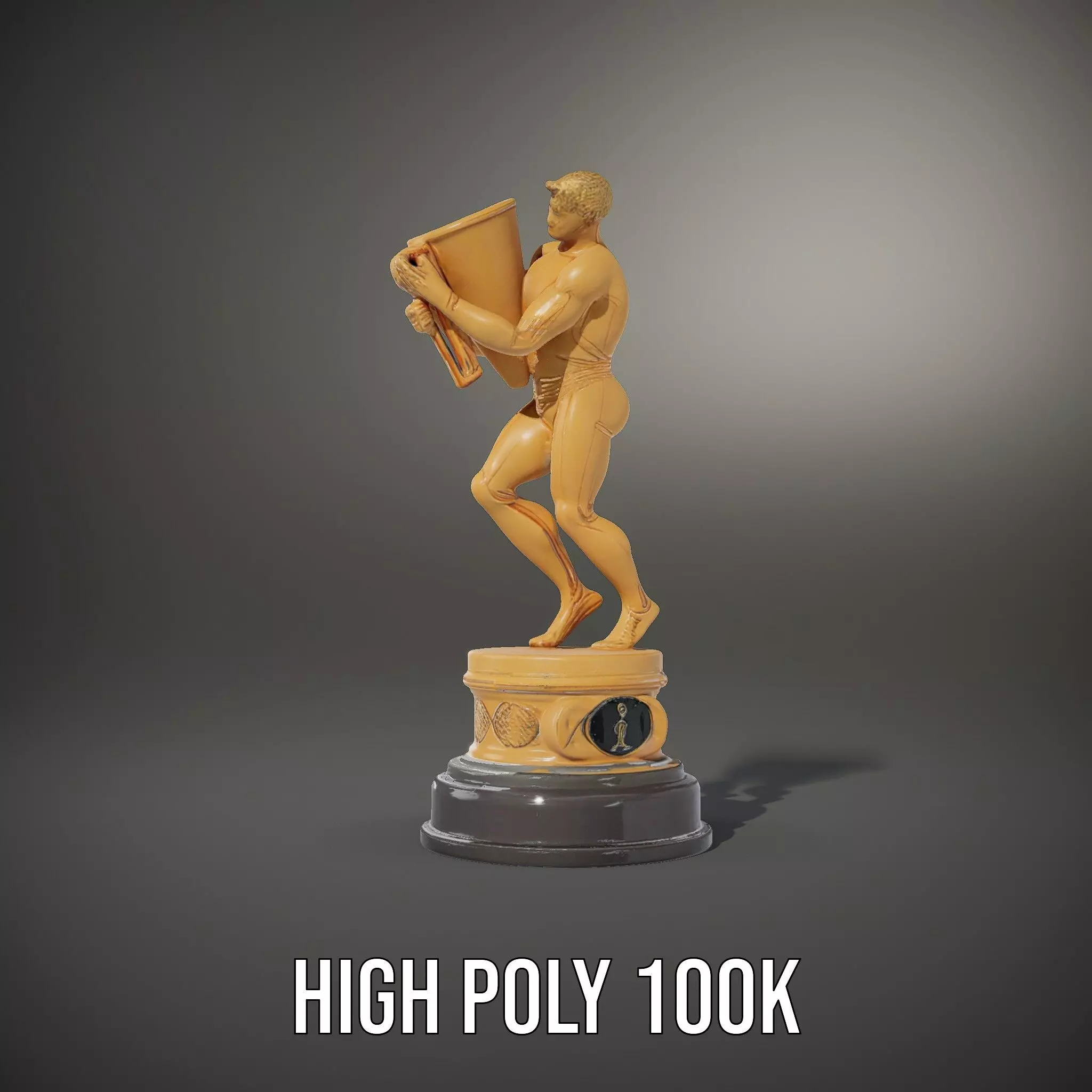 Golden Trophy Holding Man Model Pack Low-poly 3D model_11