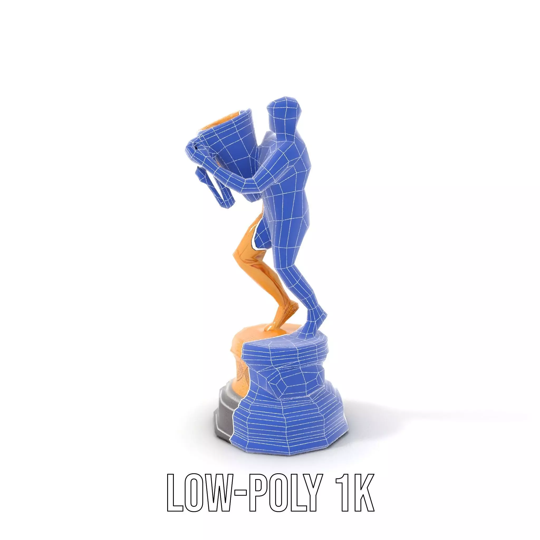 Golden Trophy Holding Man Model Pack Low-poly 3D model_17