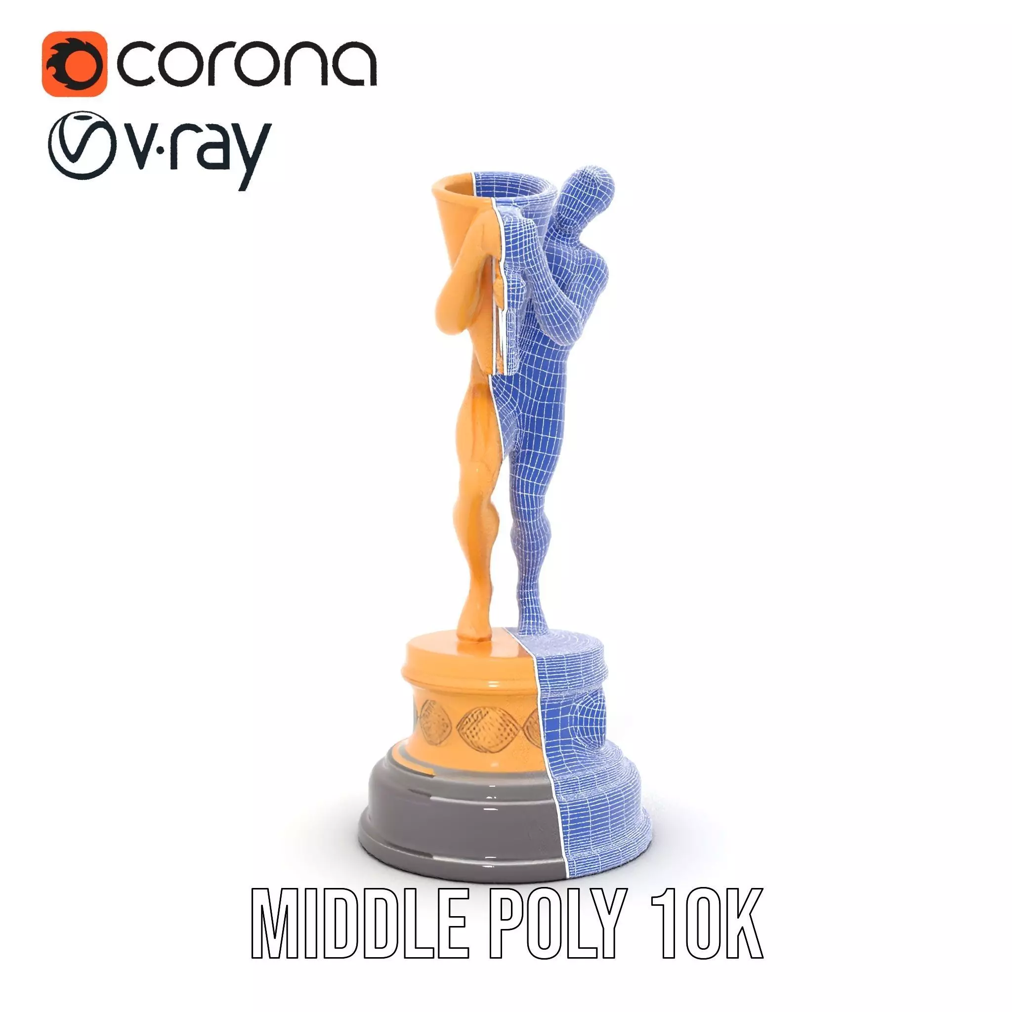 Golden Trophy Holding Man Model Pack Low-poly 3D model_30