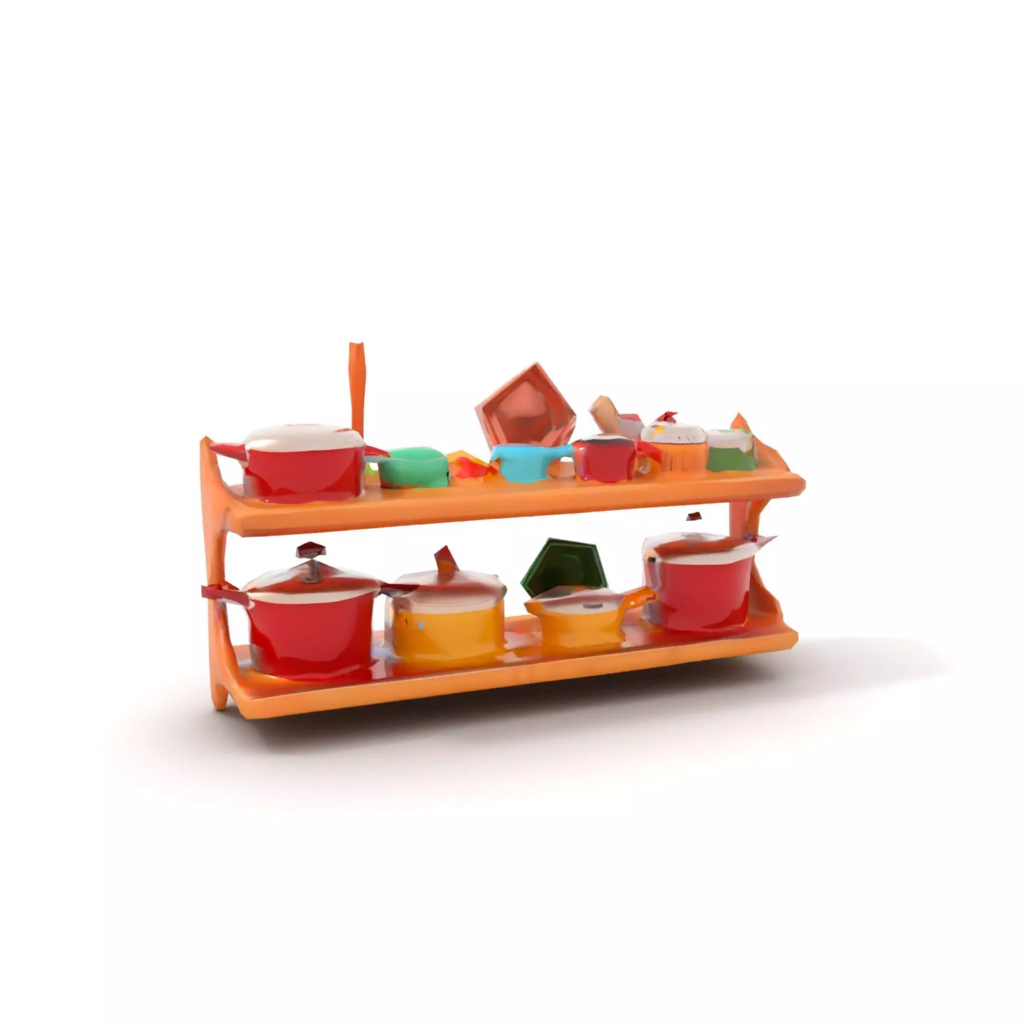 Colorful Kitchen Cookware Set Model Pack Low-poly 3D model_13