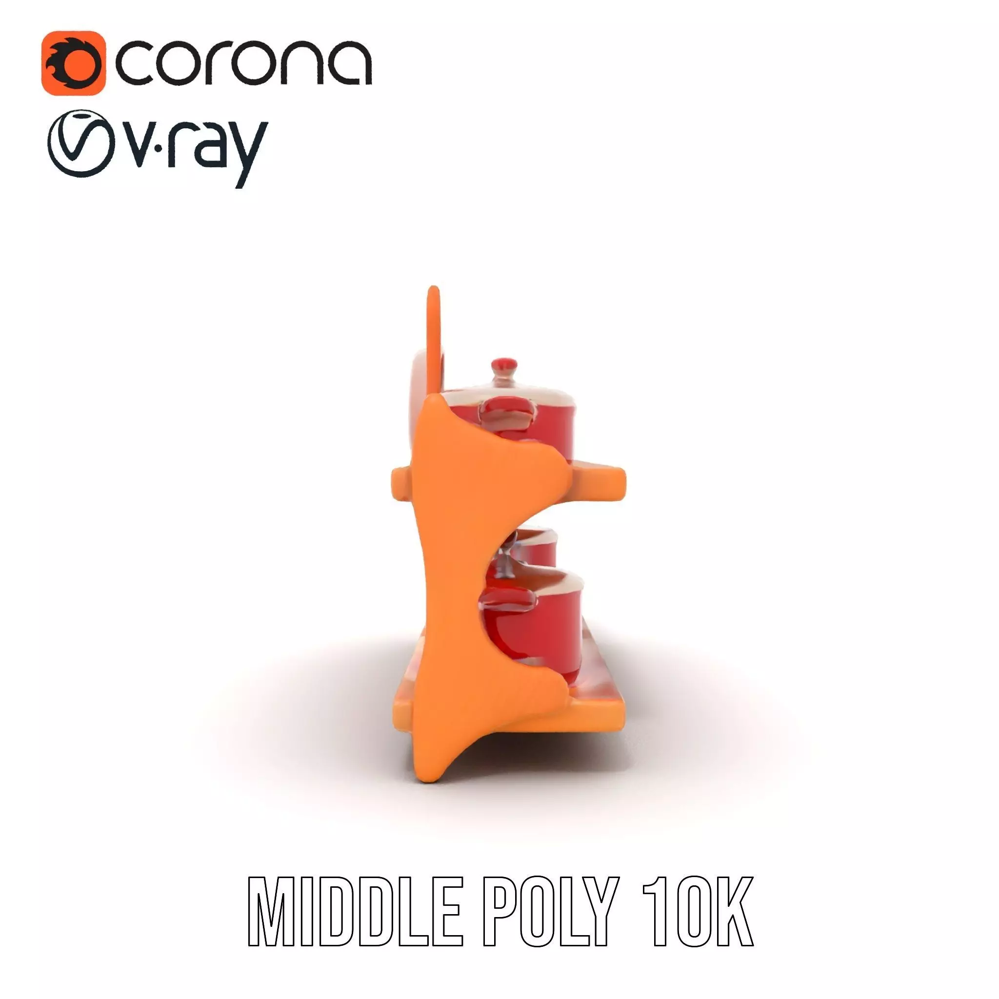 Colorful Kitchen Cookware Set Model Pack Low-poly 3D model_23