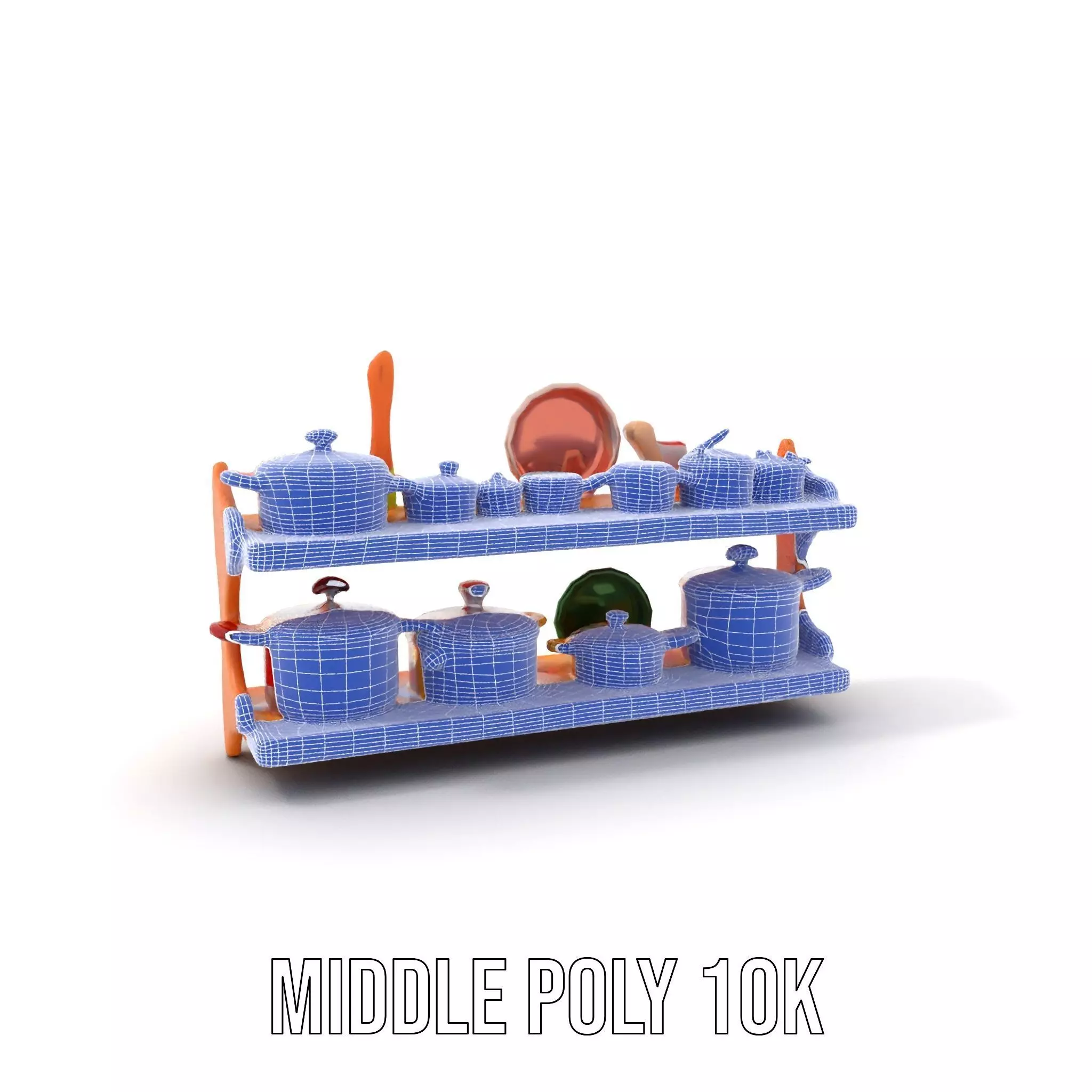 Colorful Kitchen Cookware Set Model Pack Low-poly 3D model_20