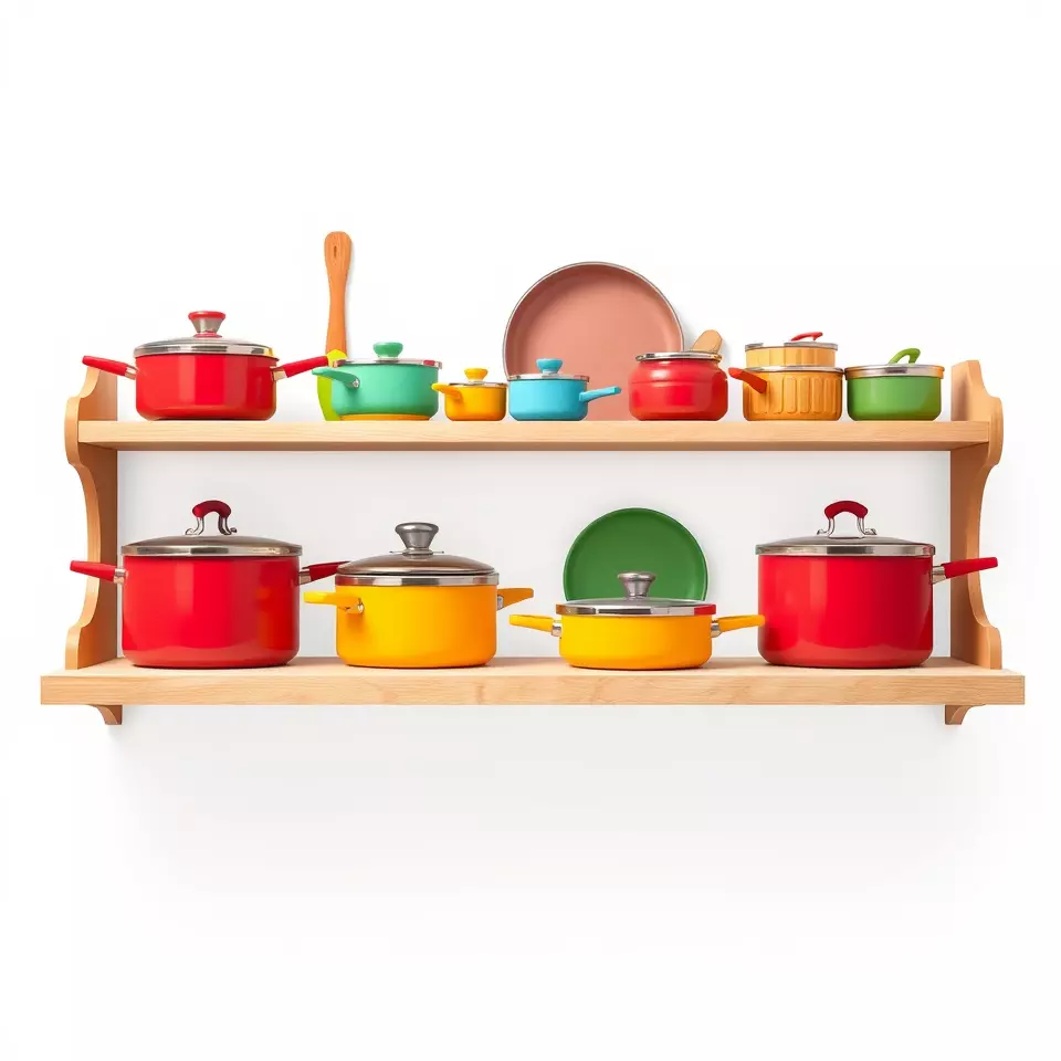 Colorful Kitchen Cookware Set Model Pack Low-poly 3D model_3