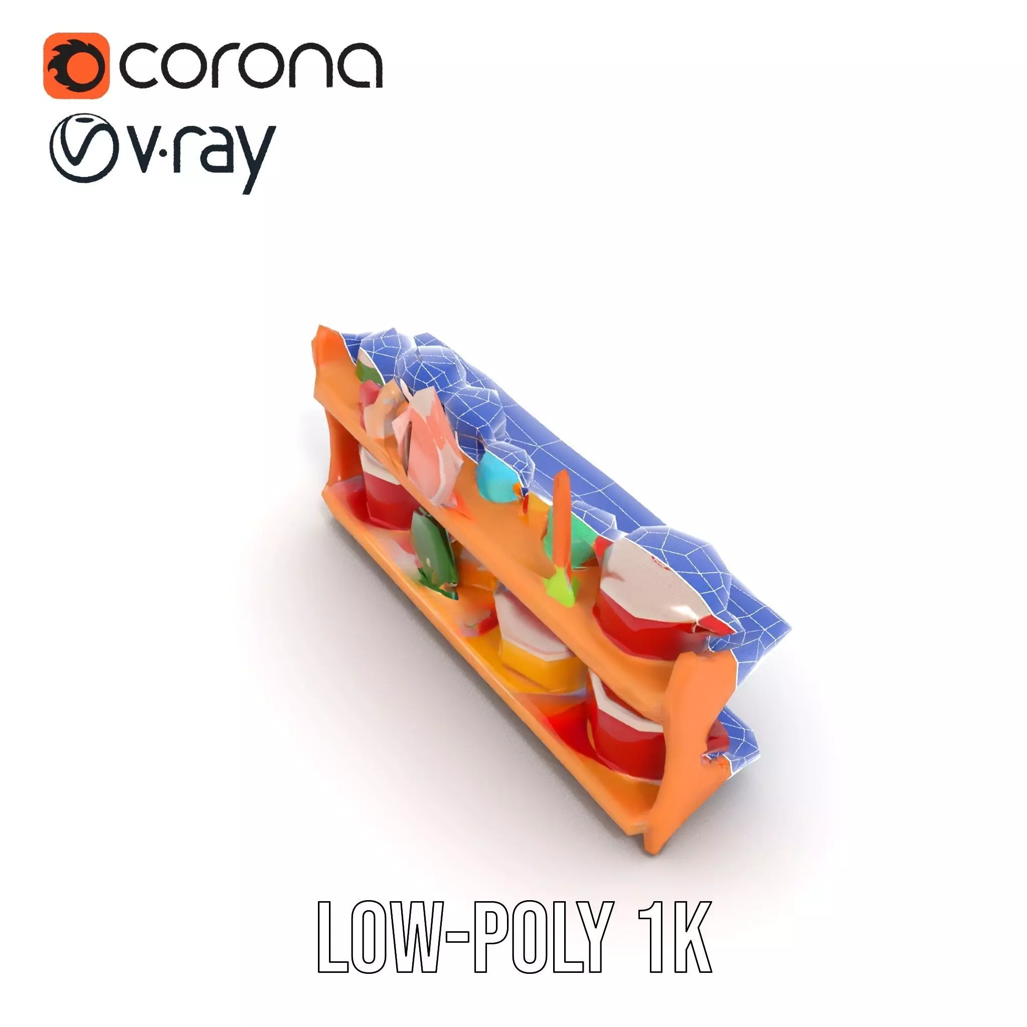 Colorful Kitchen Cookware Set Model Pack Low-poly 3D model_28