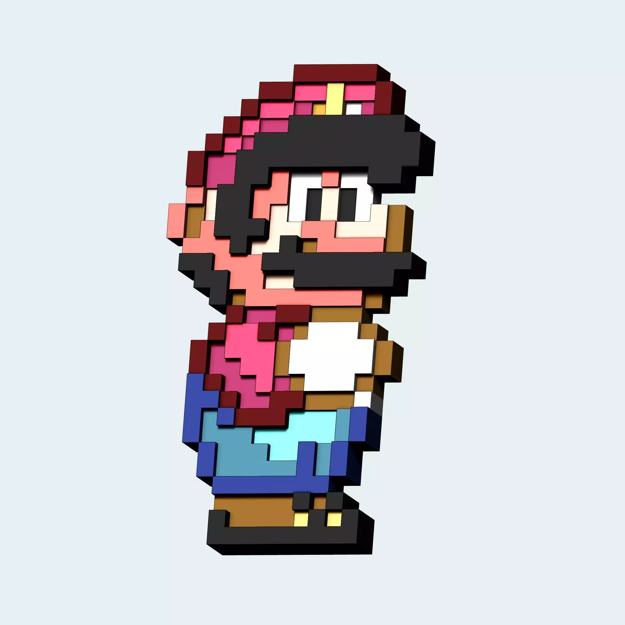 Mario fridge magnet keychain 3D print model