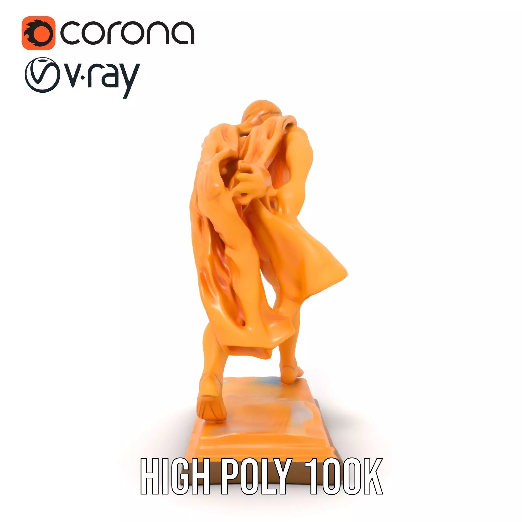 Golden Athlete Statue Model Pack Low-poly 3D model_16