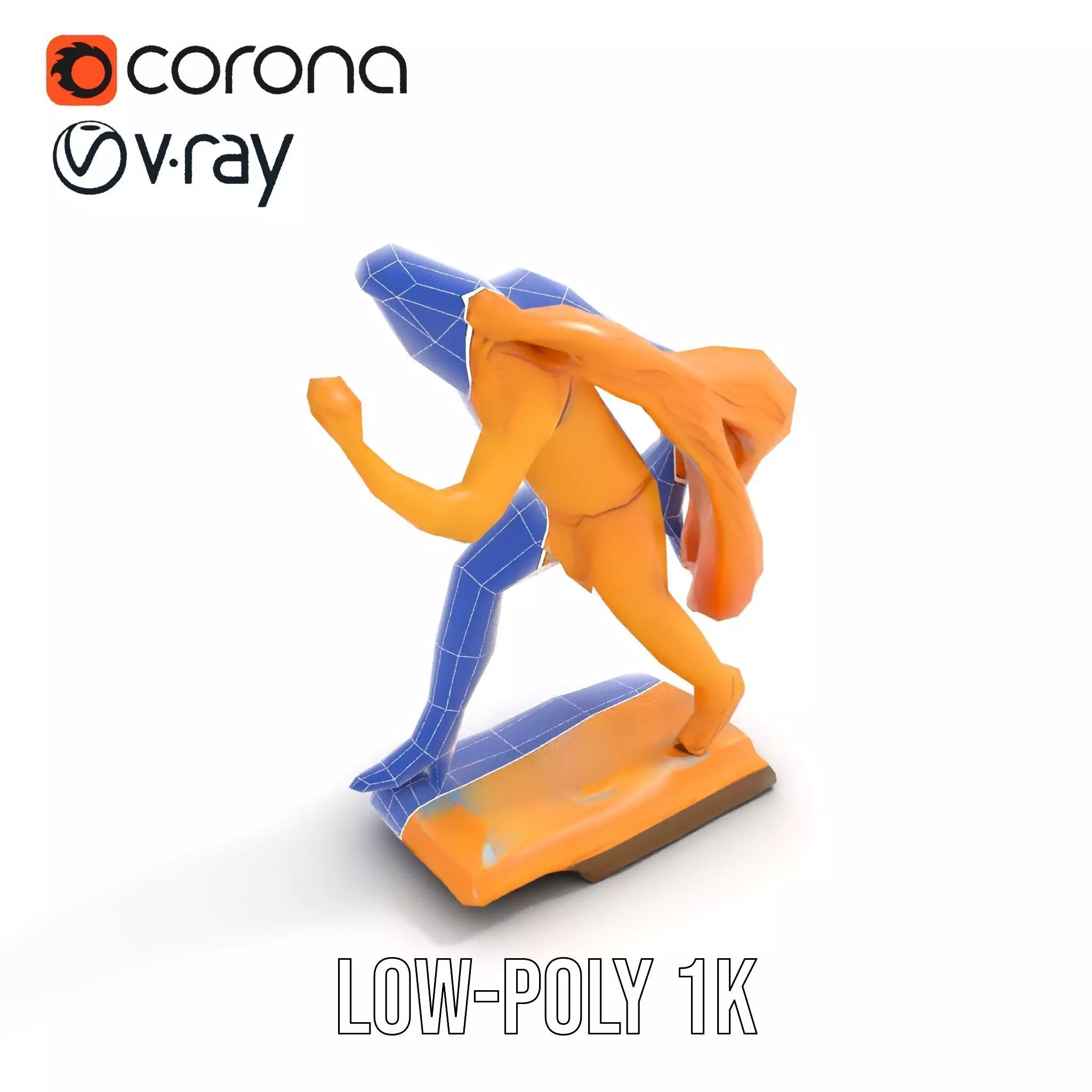 Golden Athlete Statue Model Pack Low-poly 3D model_29