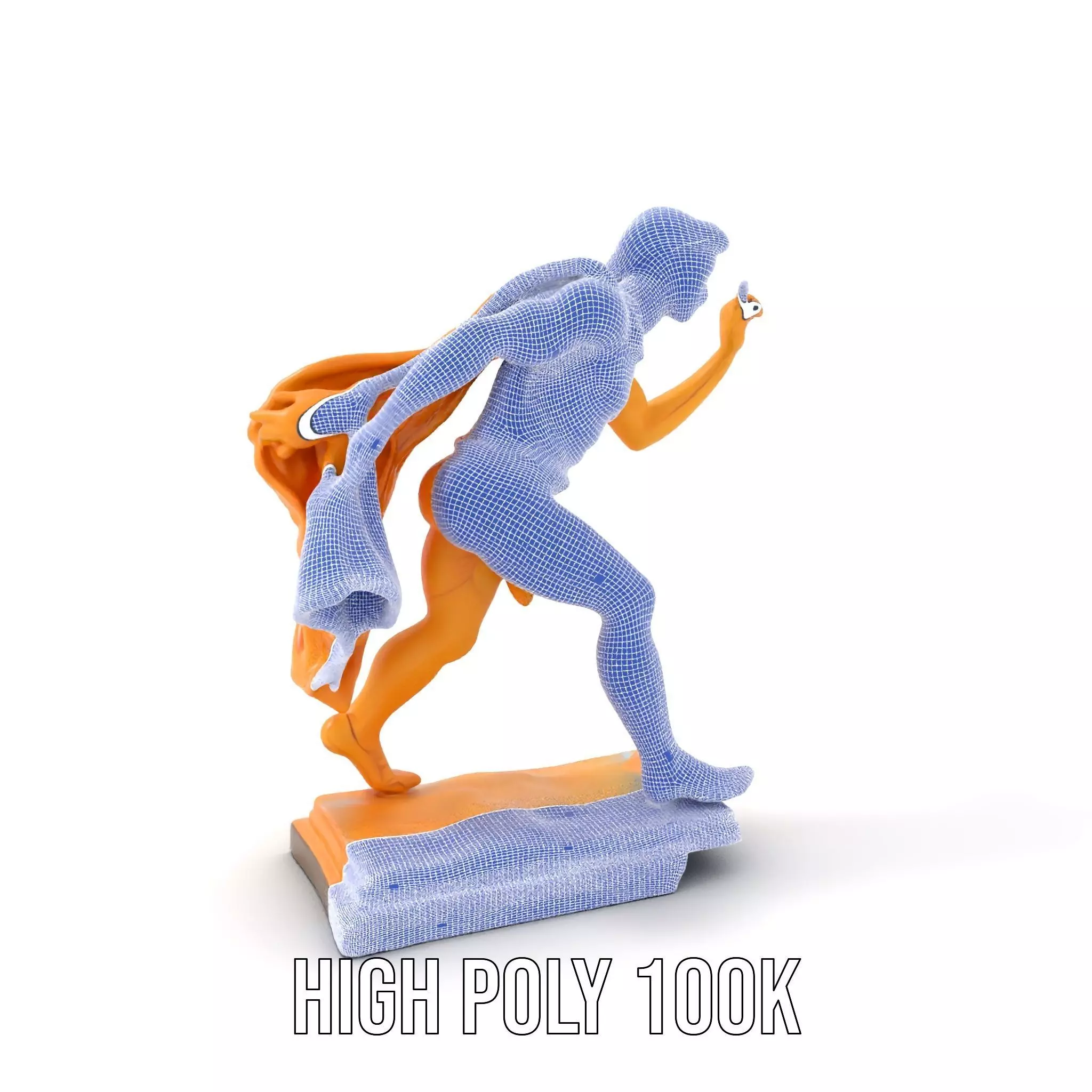 Golden Athlete Statue Model Pack Low-poly 3D model_5