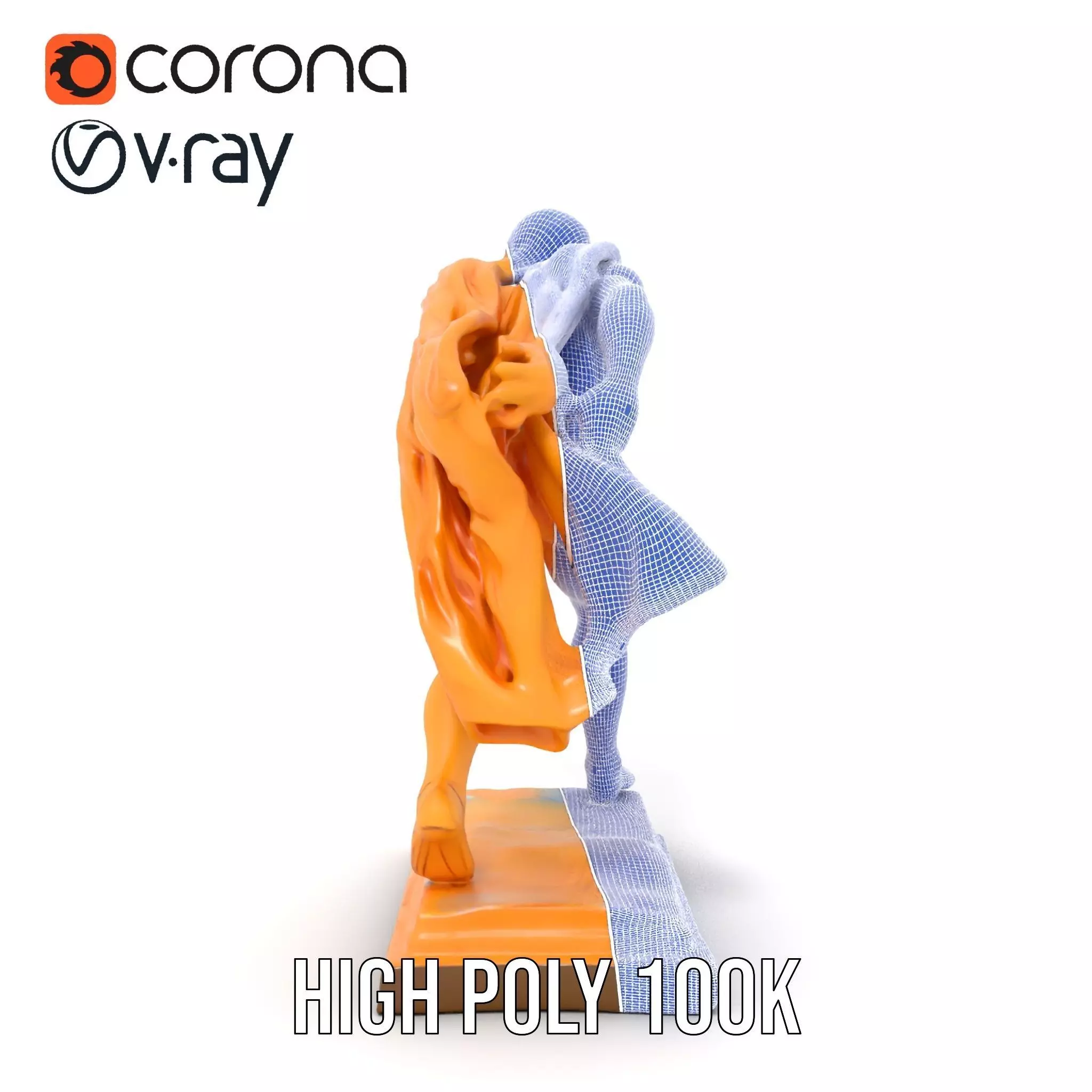 Golden Athlete Statue Model Pack Low-poly 3D model_34