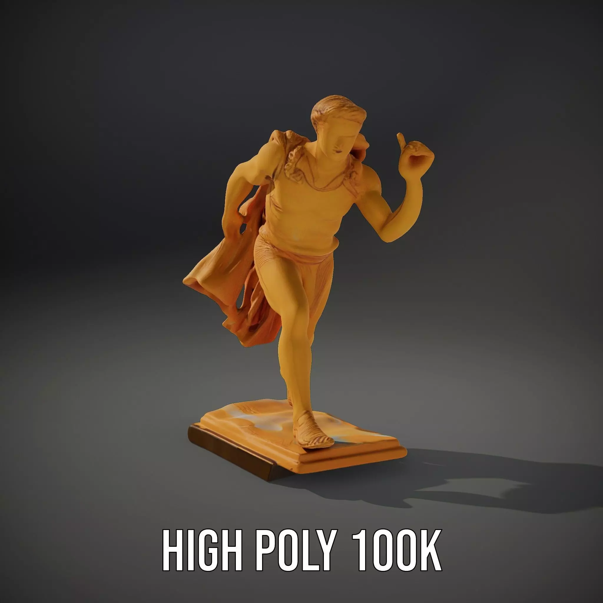 Golden Athlete Statue Model Pack Low-poly 3D model_11