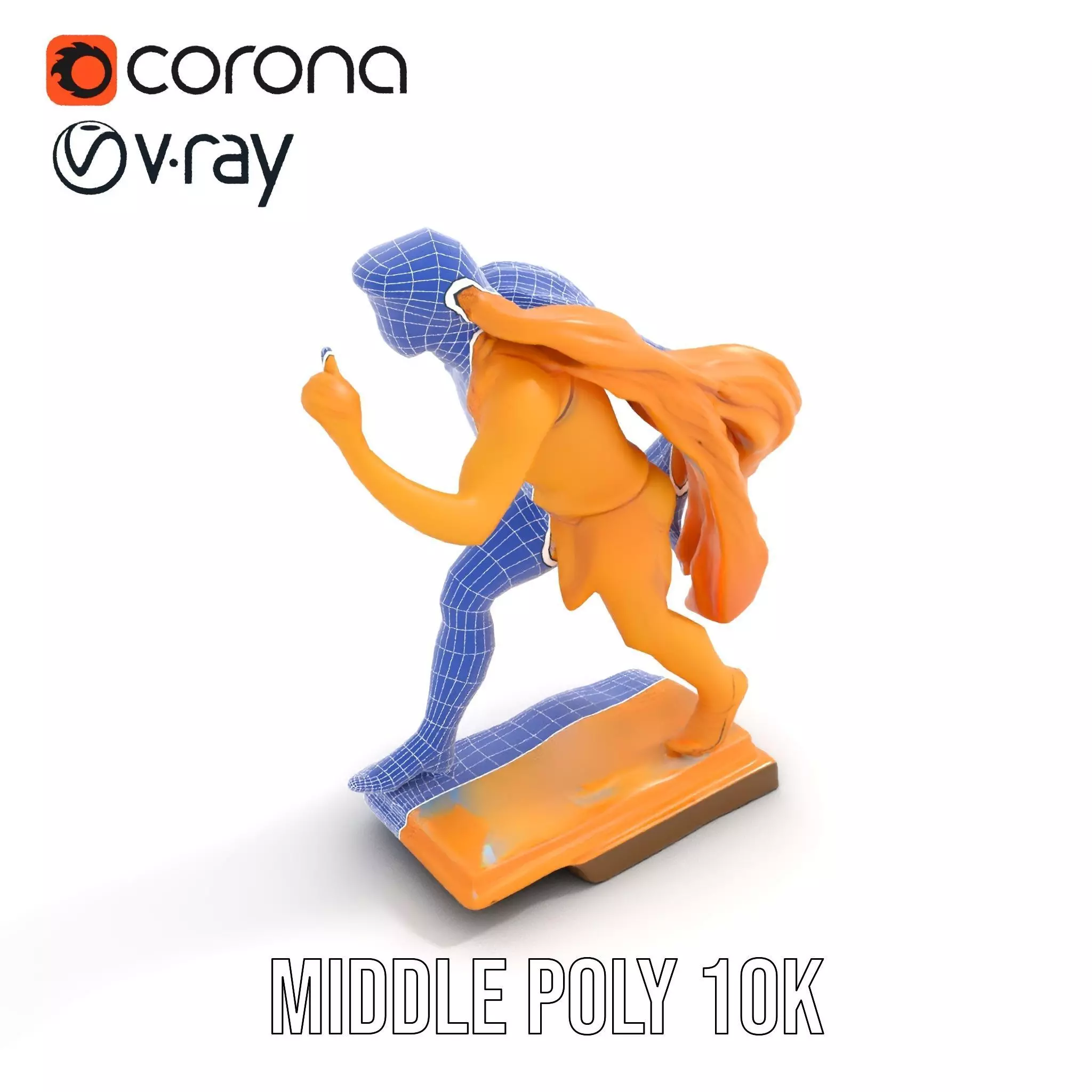 Golden Athlete Statue Model Pack Low-poly 3D model_25