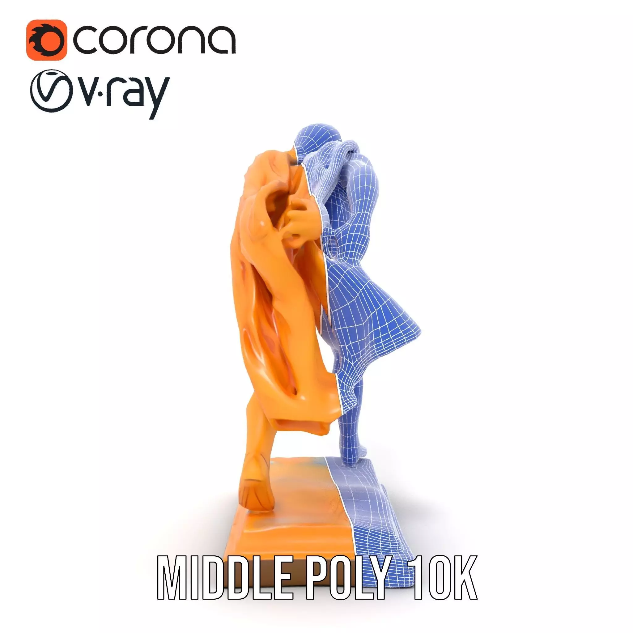 Golden Athlete Statue Model Pack Low-poly 3D model_30