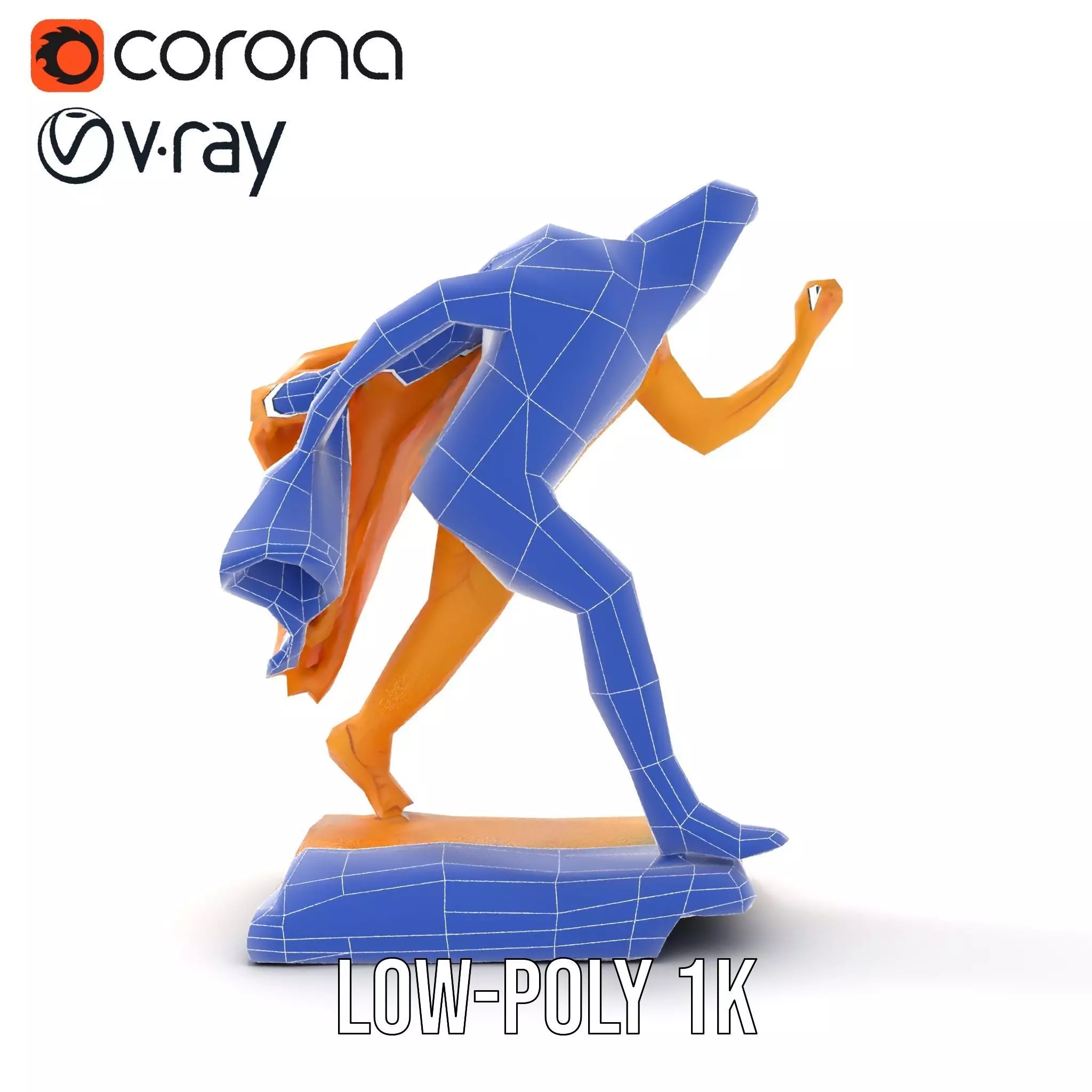 Golden Athlete Statue Model Pack Low-poly 3D model_26