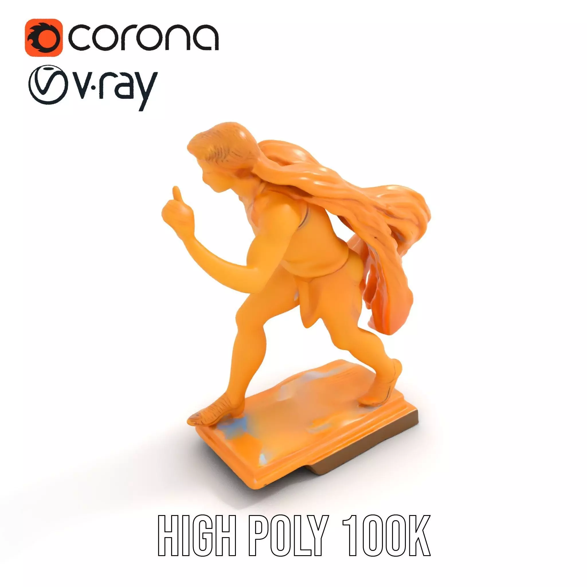 Golden Athlete Statue Model Pack Low-poly 3D model_24