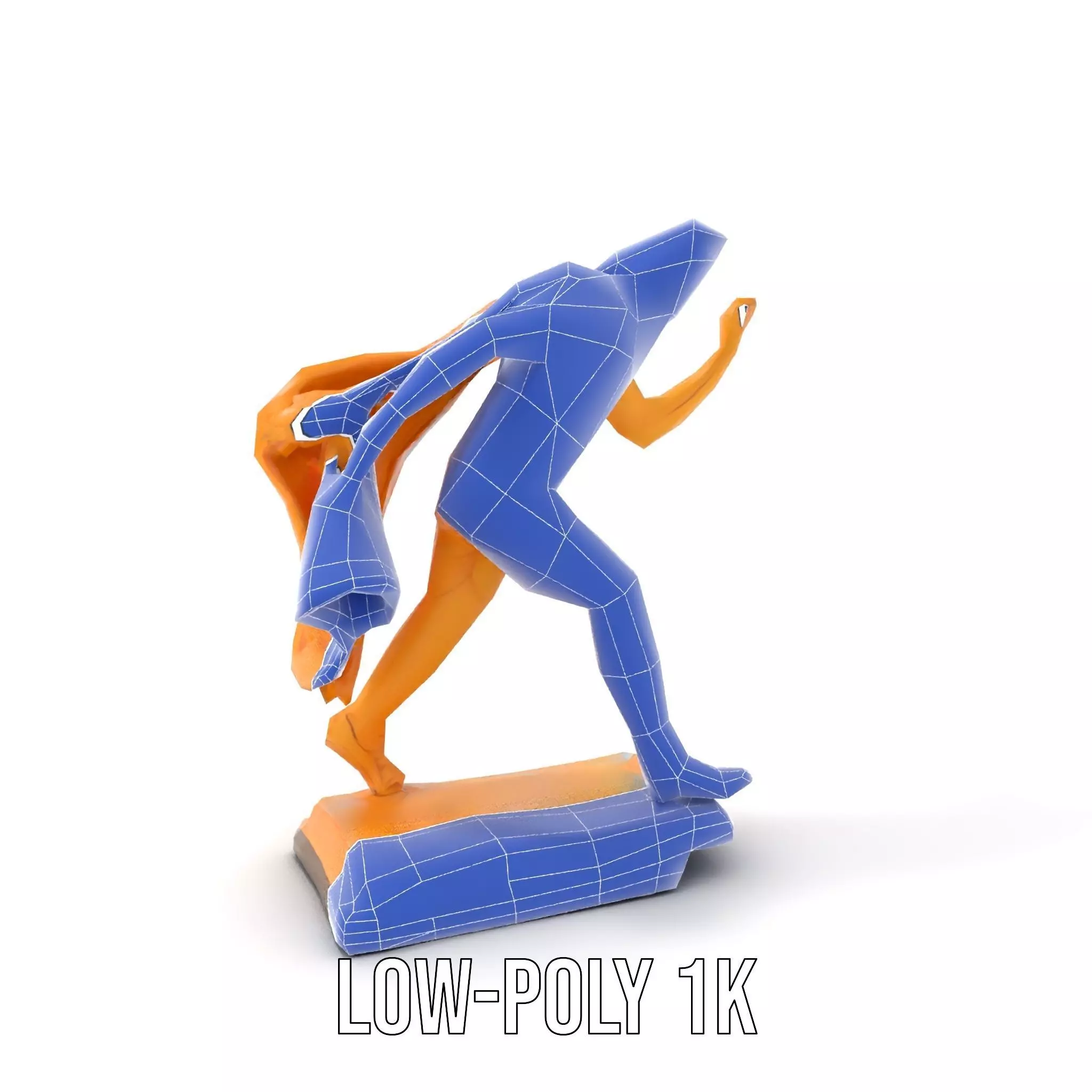 Golden Athlete Statue Model Pack Low-poly 3D model_31