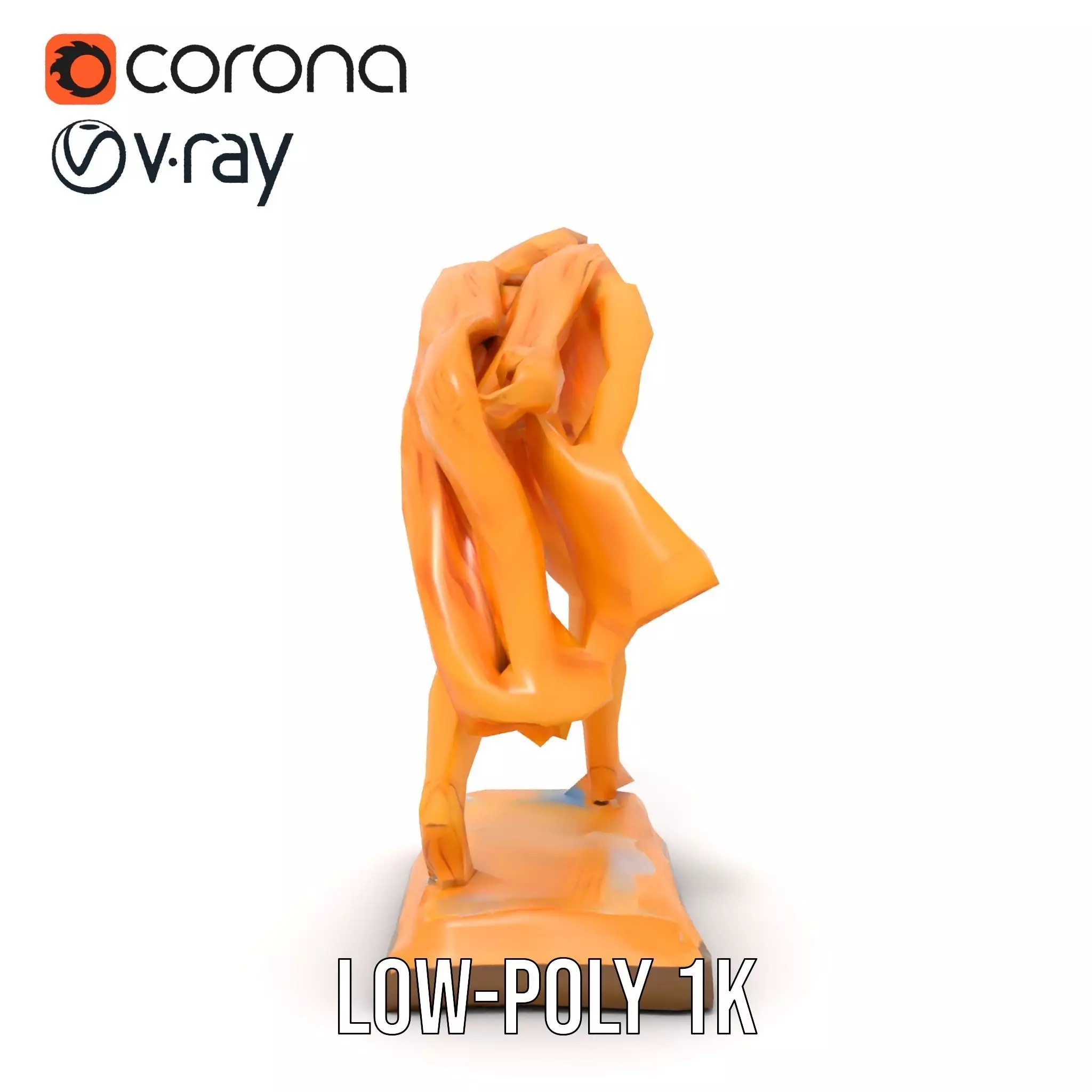 Golden Athlete Statue Model Pack Low-poly 3D model_20