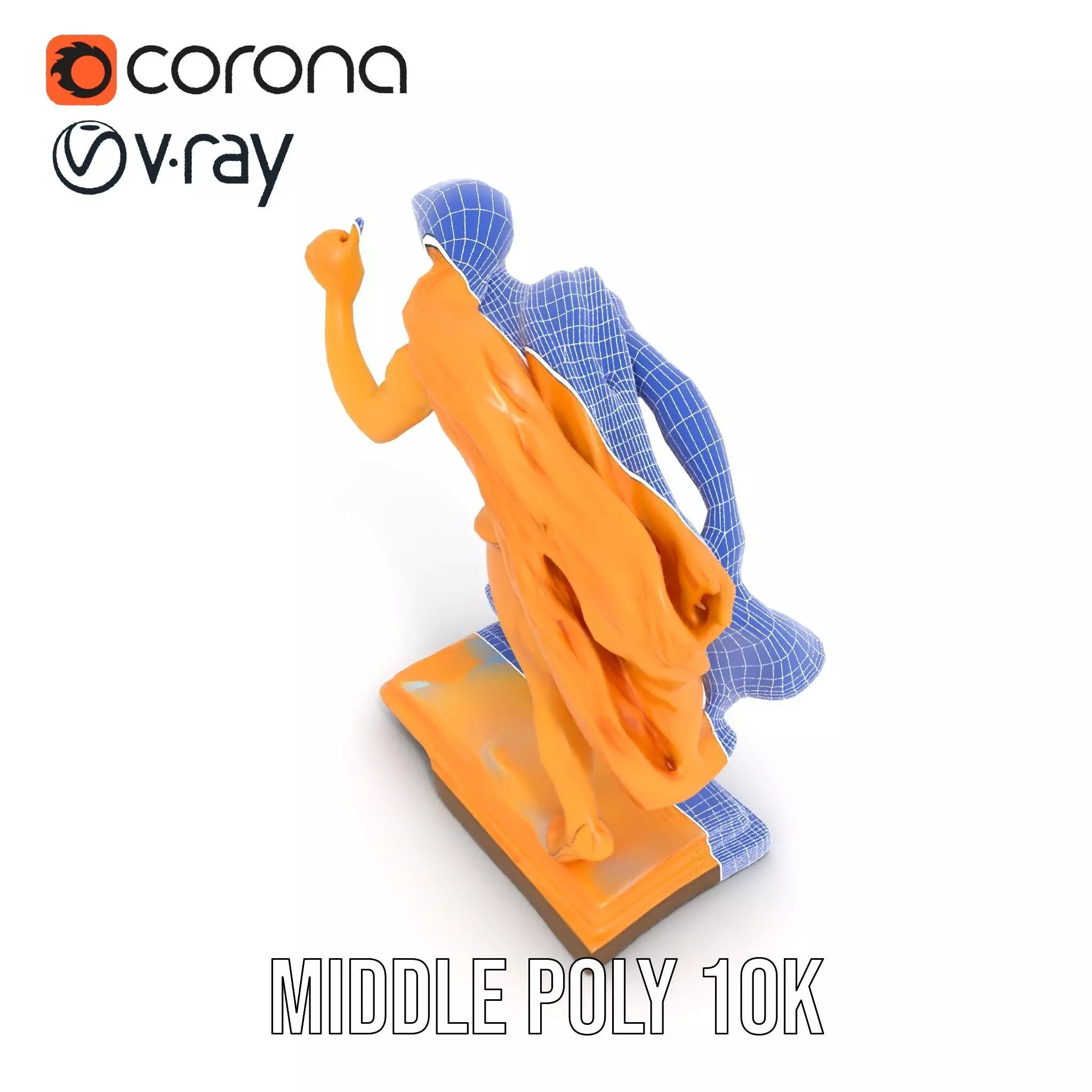 Golden Athlete Statue Model Pack Low-poly 3D model_19