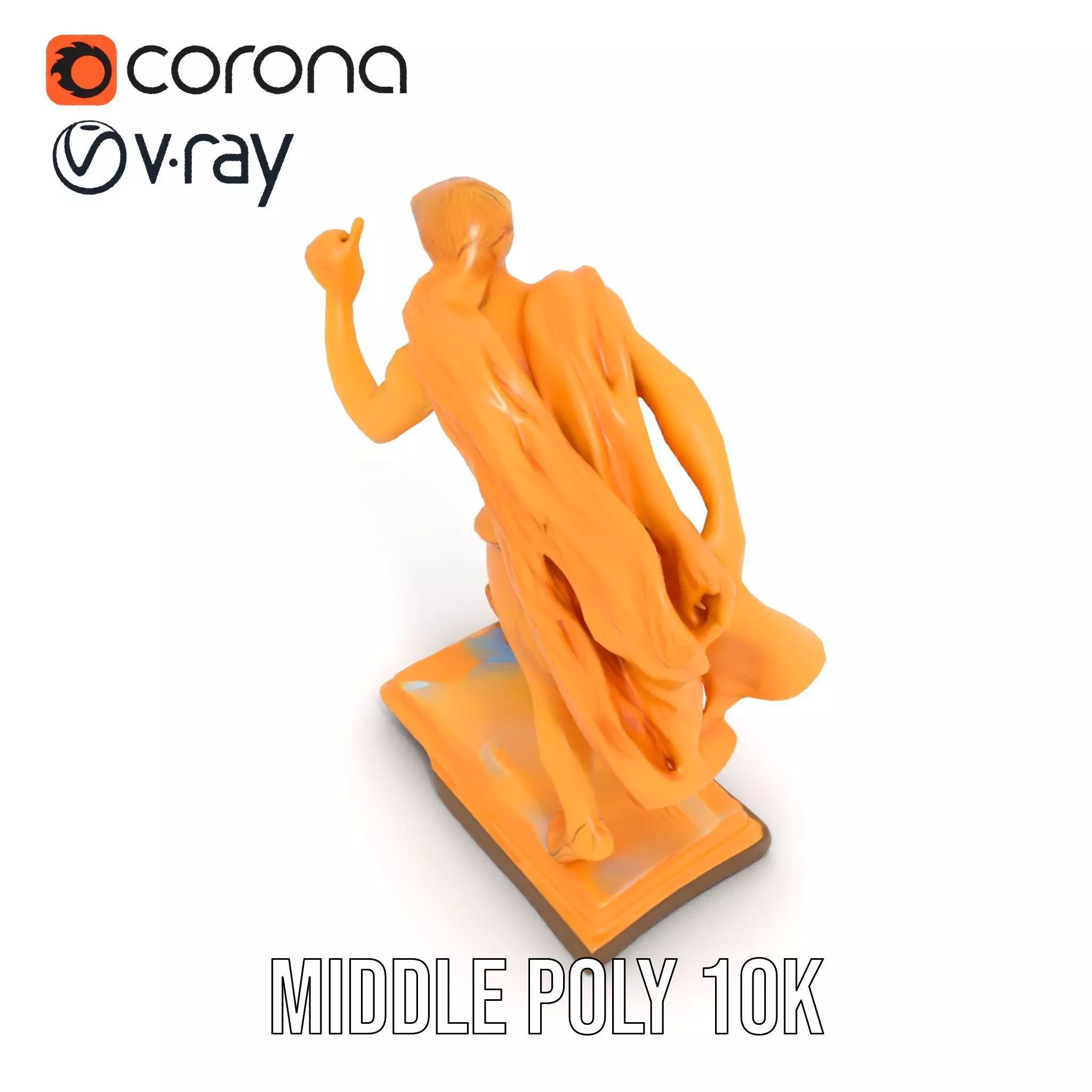 Golden Athlete Statue Model Pack Low-poly 3D model_6