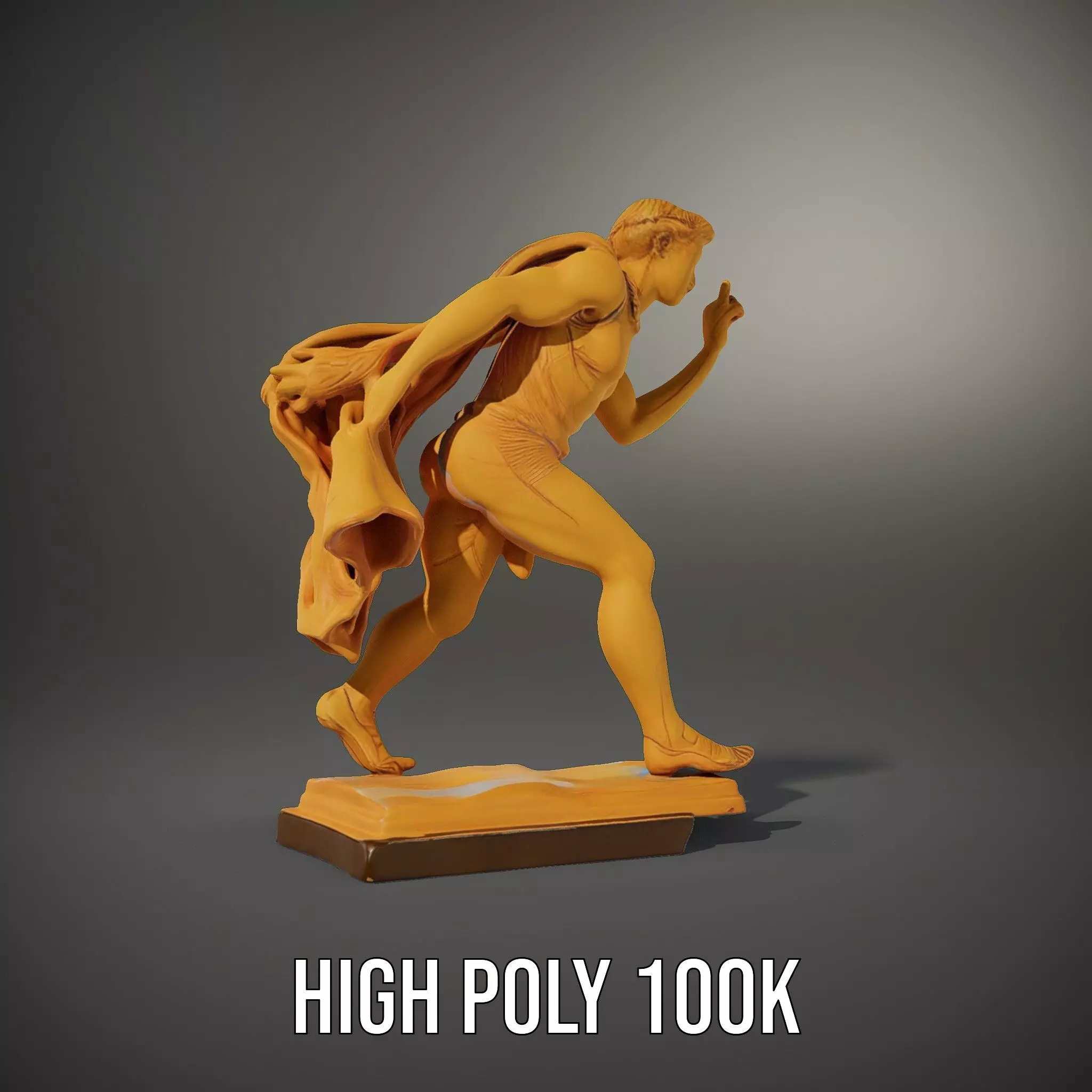 Golden Athlete Statue Model Pack Low-poly 3D model_9