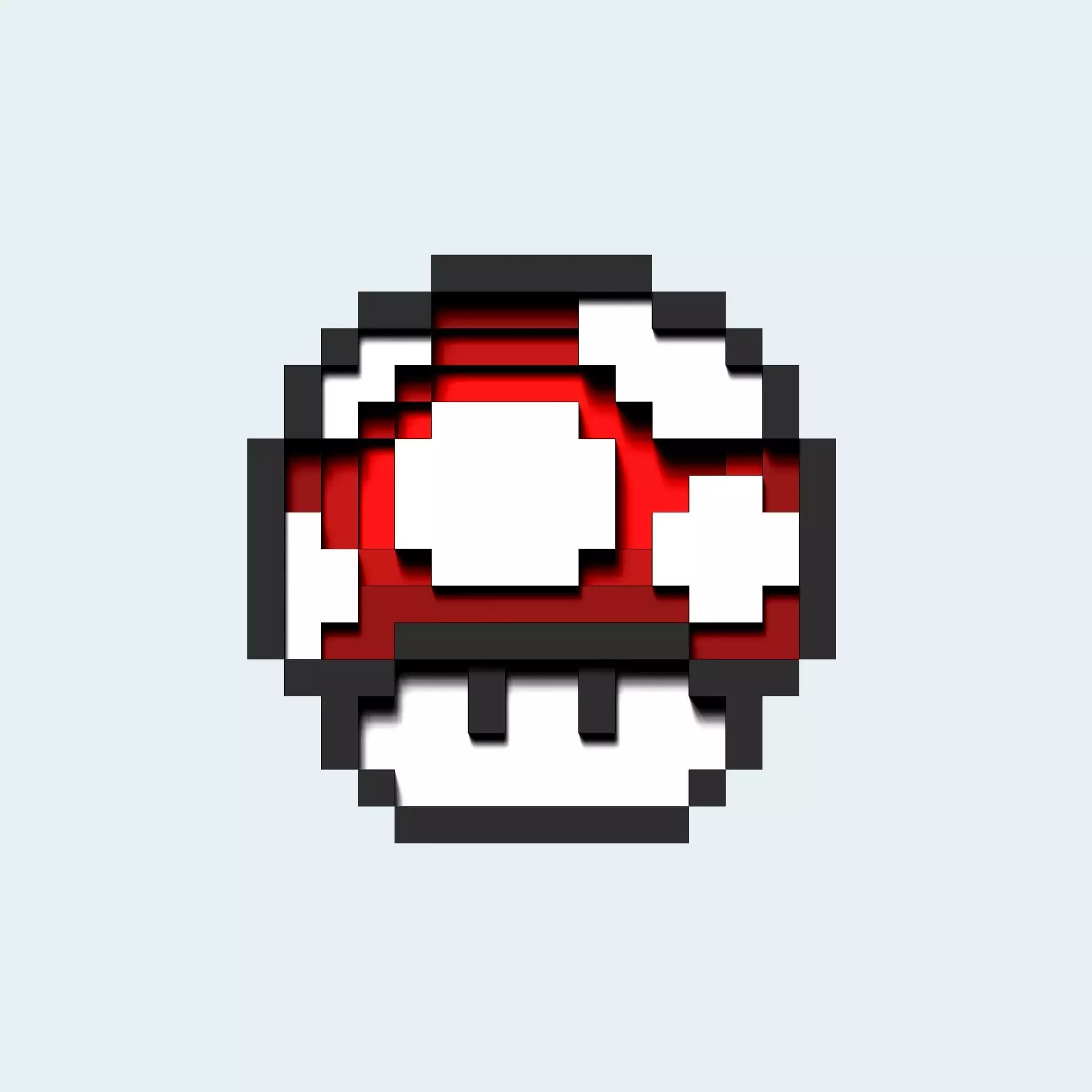 mushroom fridge magnet keychain 3D print model_2