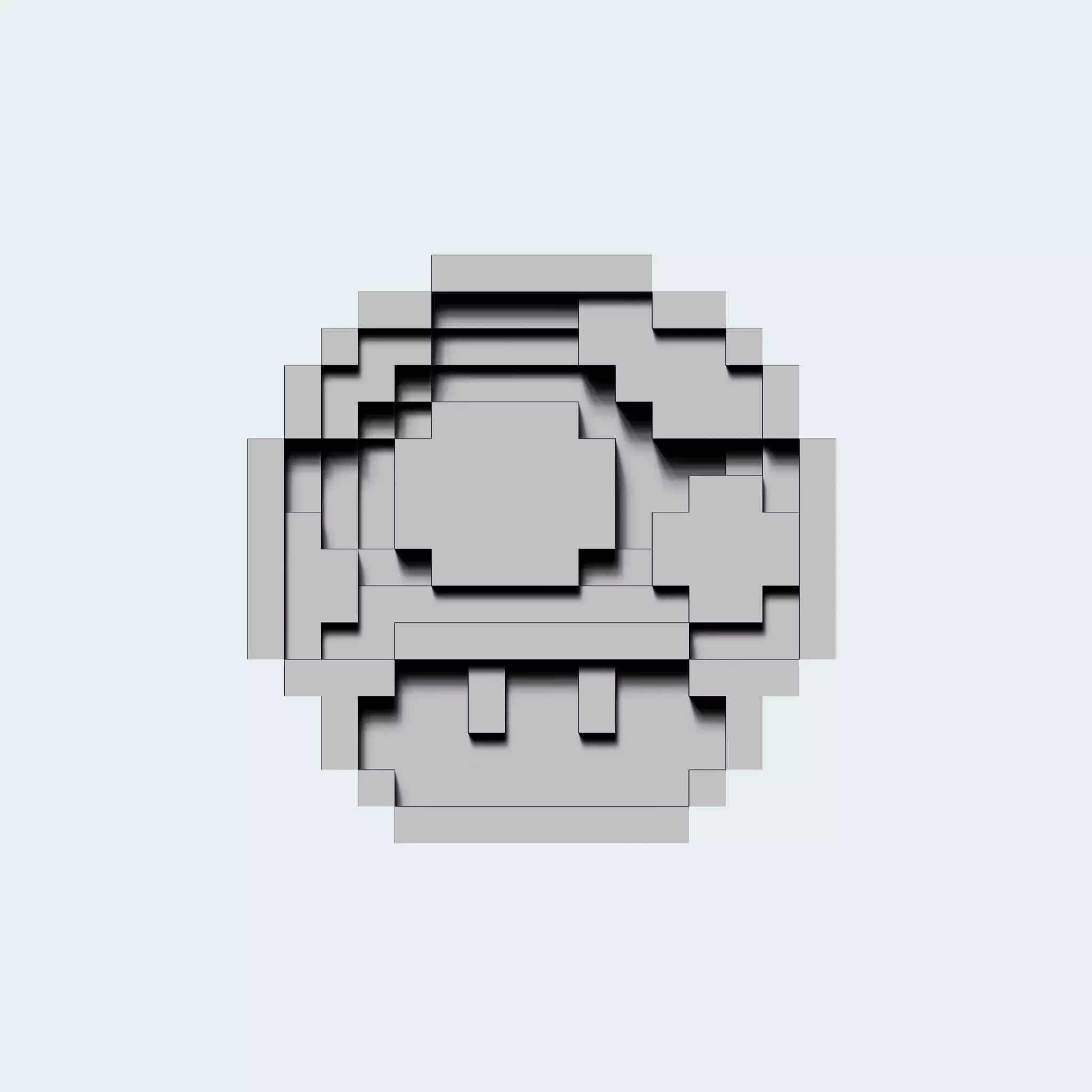 mushroom fridge magnet keychain 3D print model_3