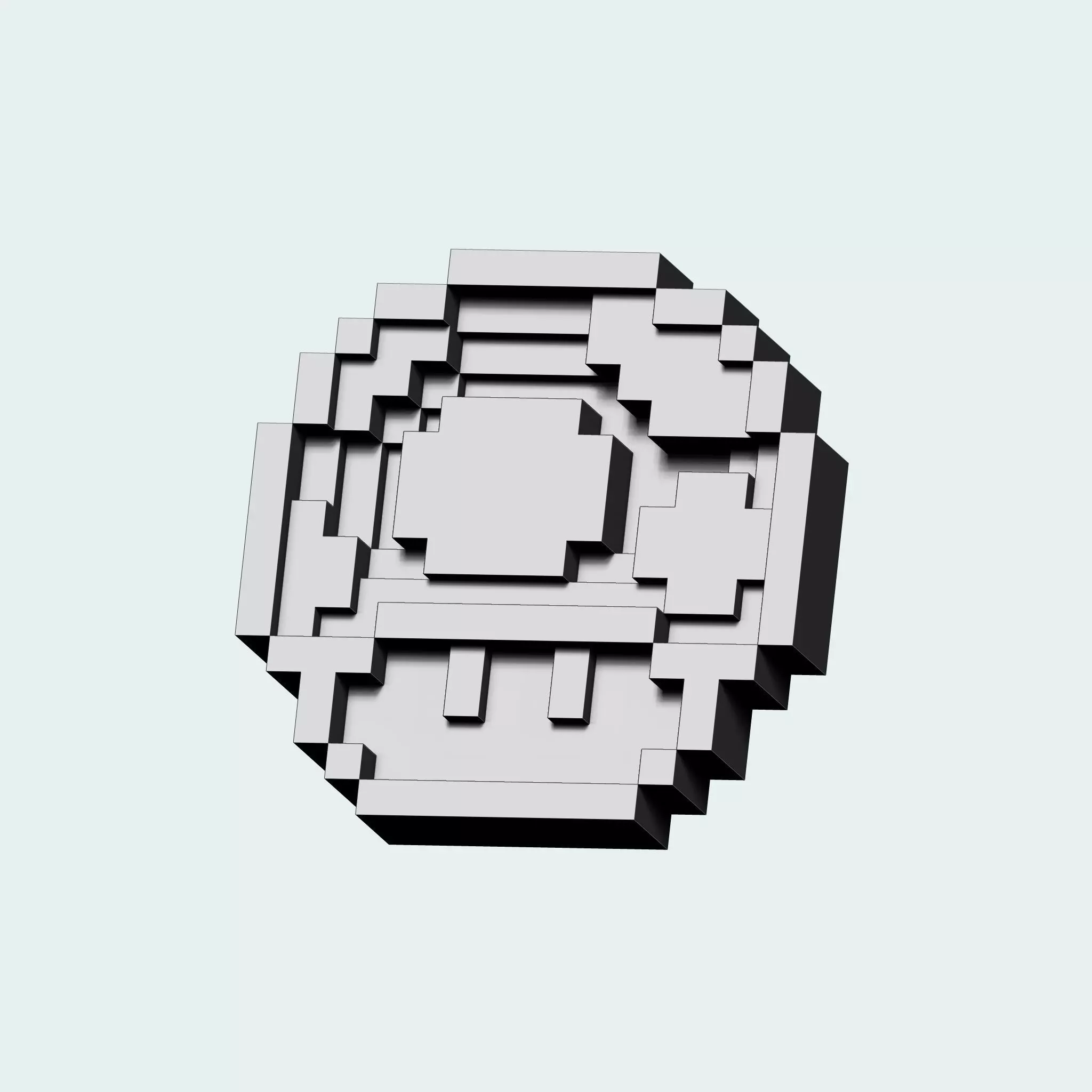 mushroom fridge magnet keychain 3D print model_1