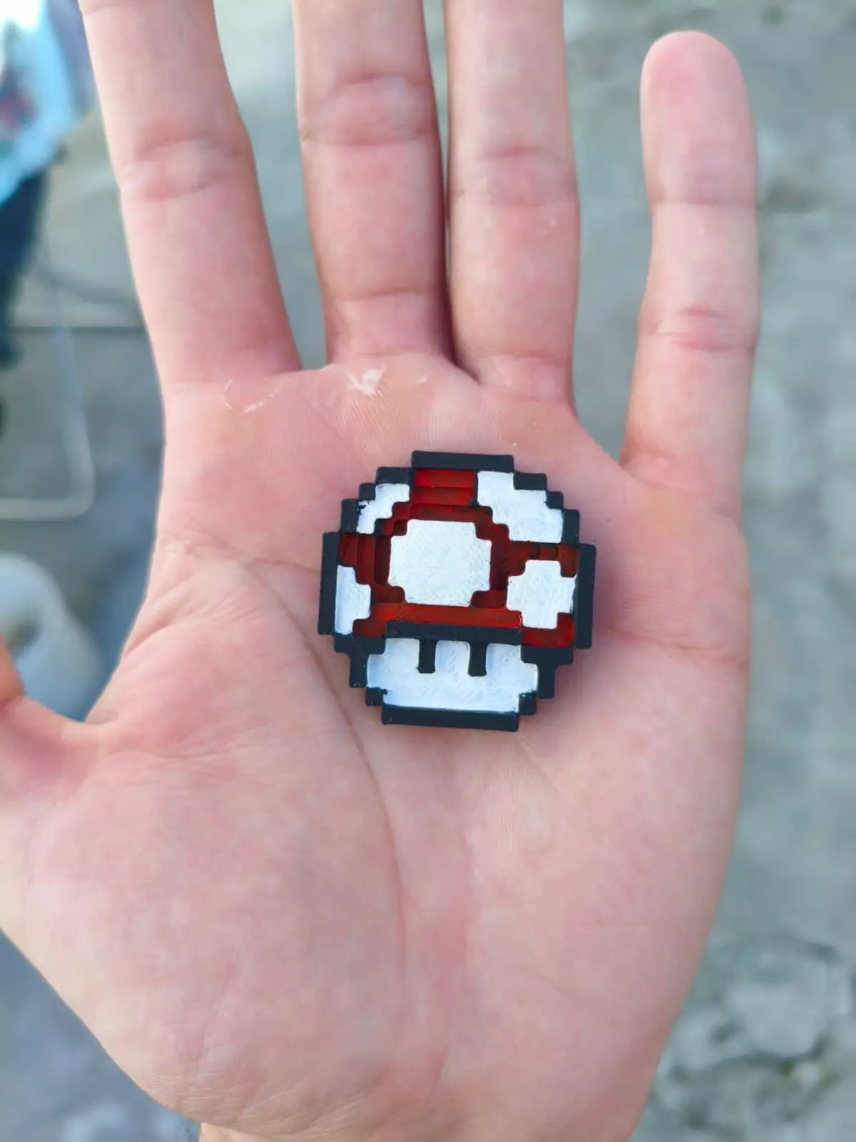 mushroom fridge magnet keychain 3D print model_4