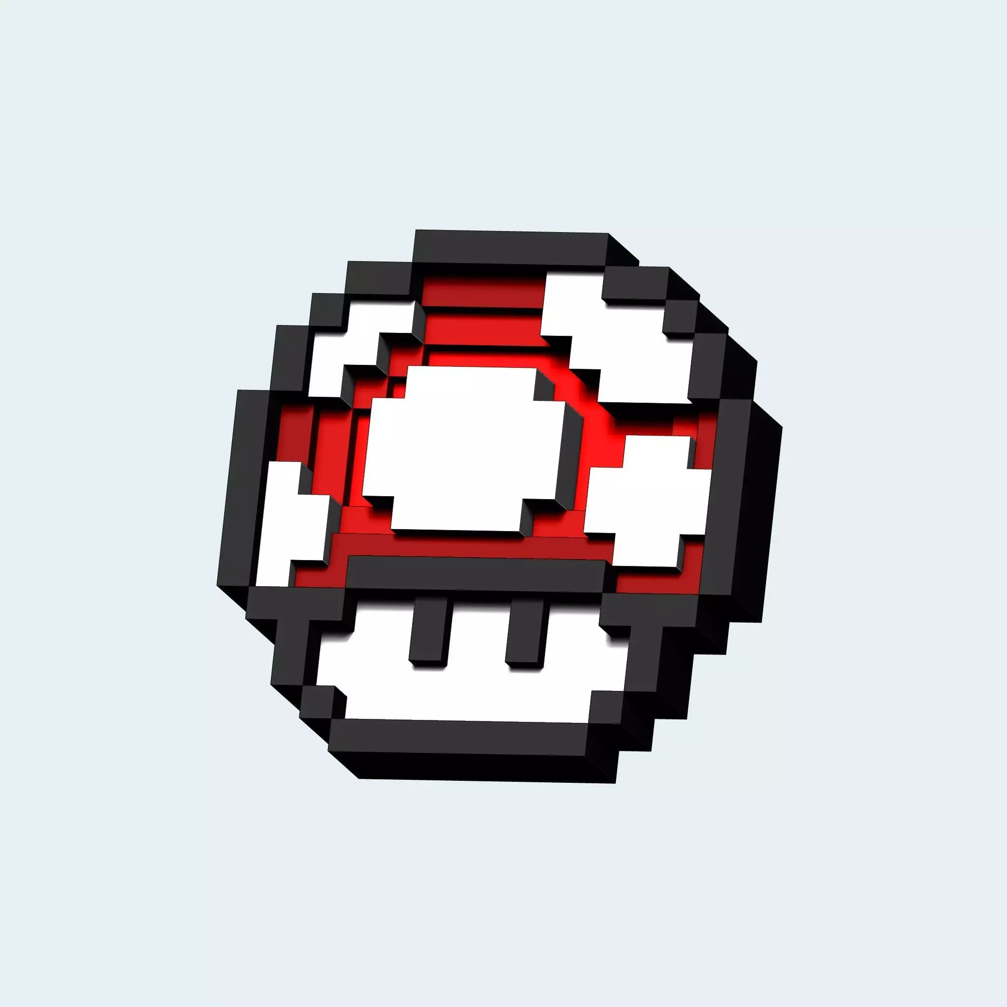 mushroom fridge magnet keychain 3D print model_0