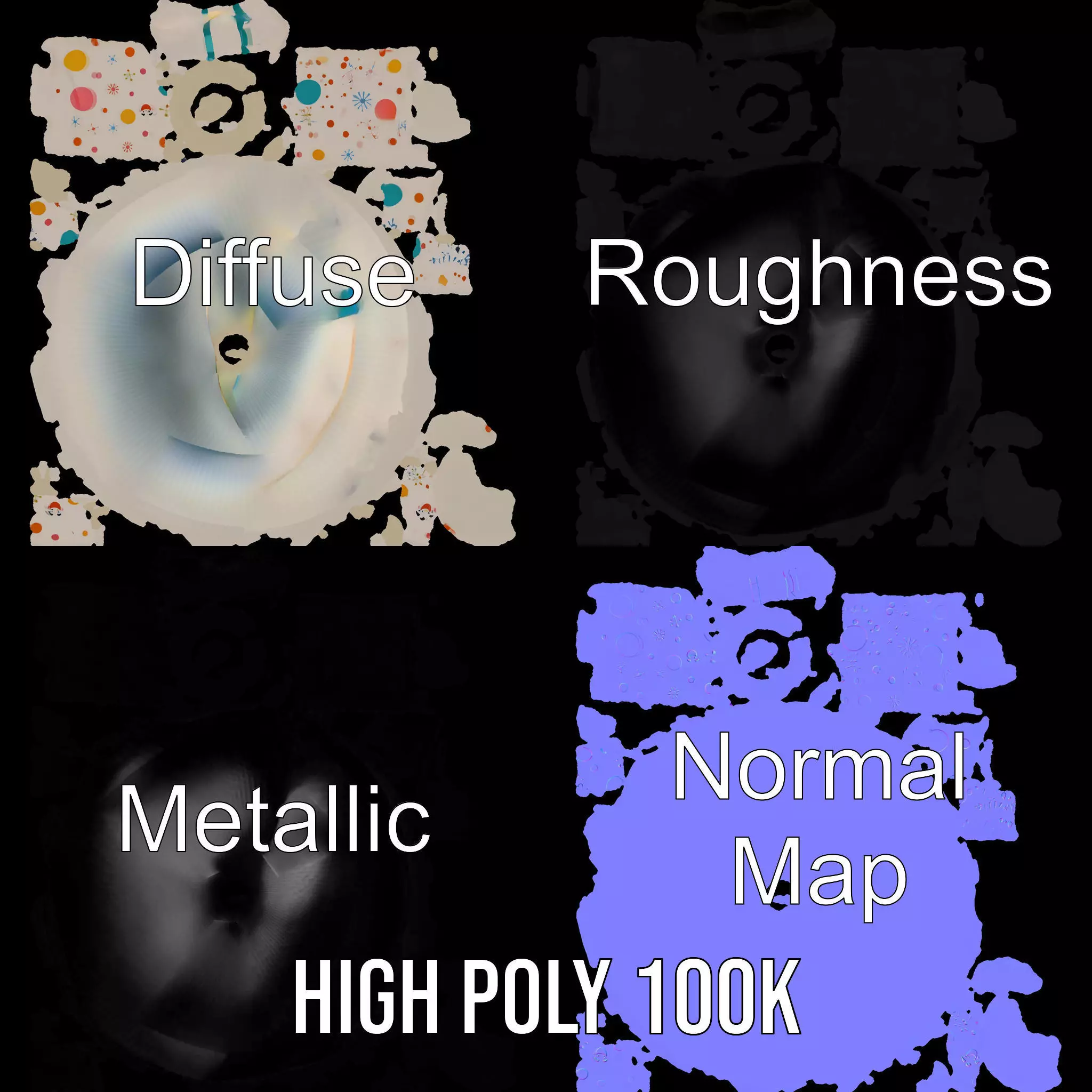 Ceramic Mug with Colorful Patterns Model Pack Low-poly 3D model_4