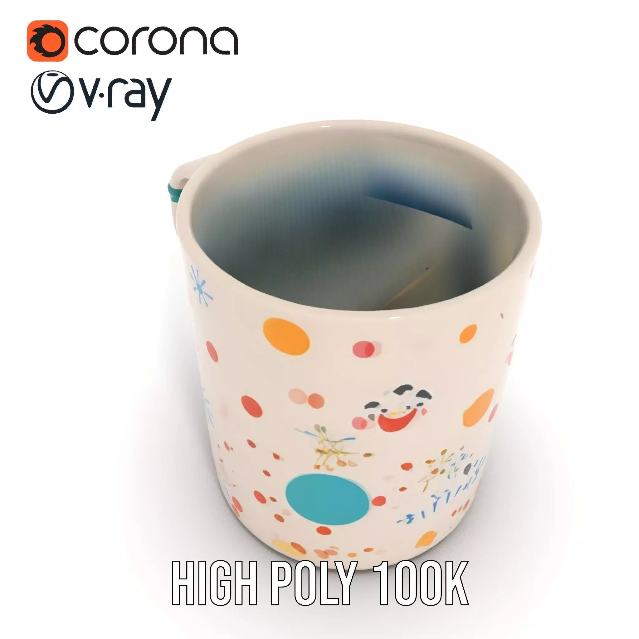 Ceramic Mug with Colorful Patterns Model Pack Low-poly 3D model_22