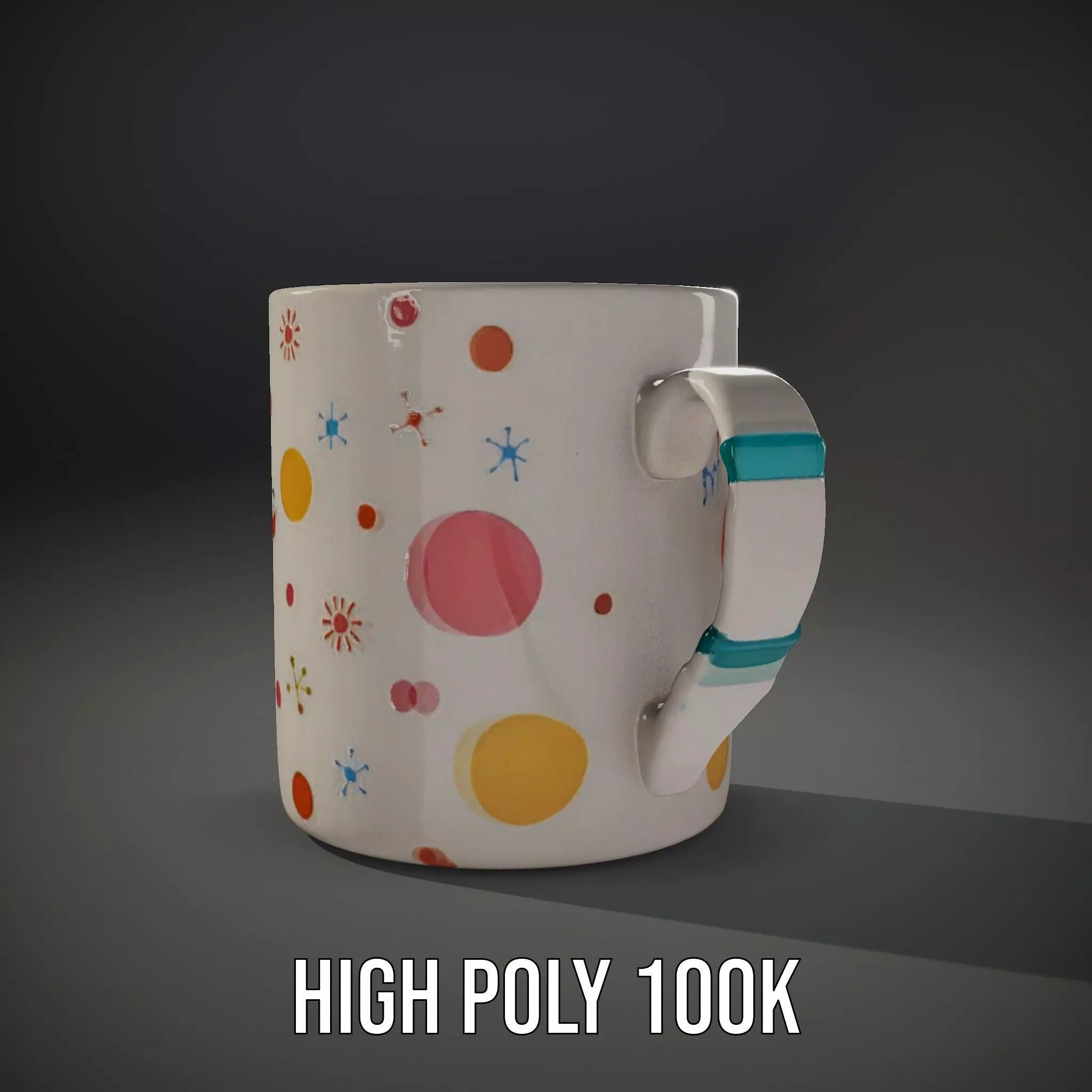 Ceramic Mug with Colorful Patterns Model Pack Low-poly 3D model_13
