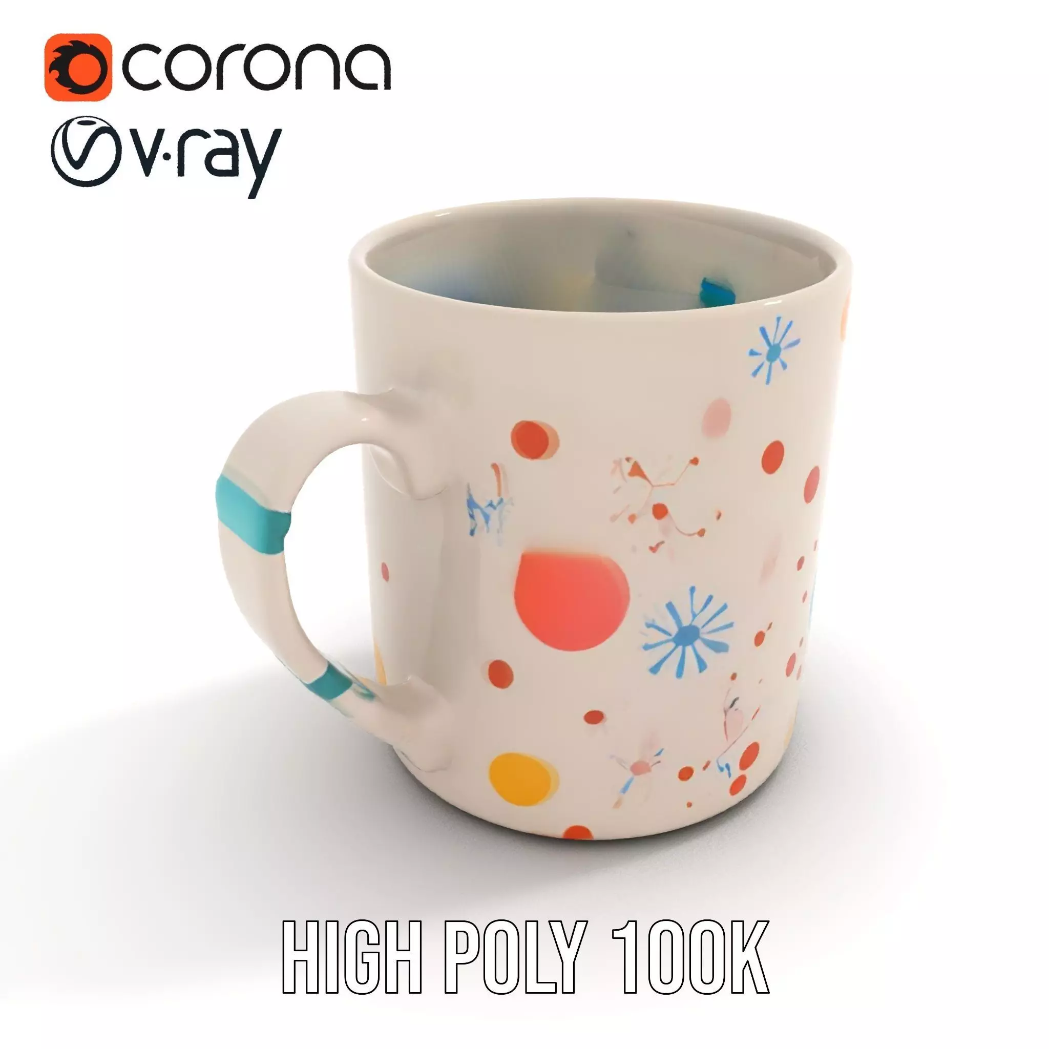 Ceramic Mug with Colorful Patterns Model Pack Low-poly 3D model_21
