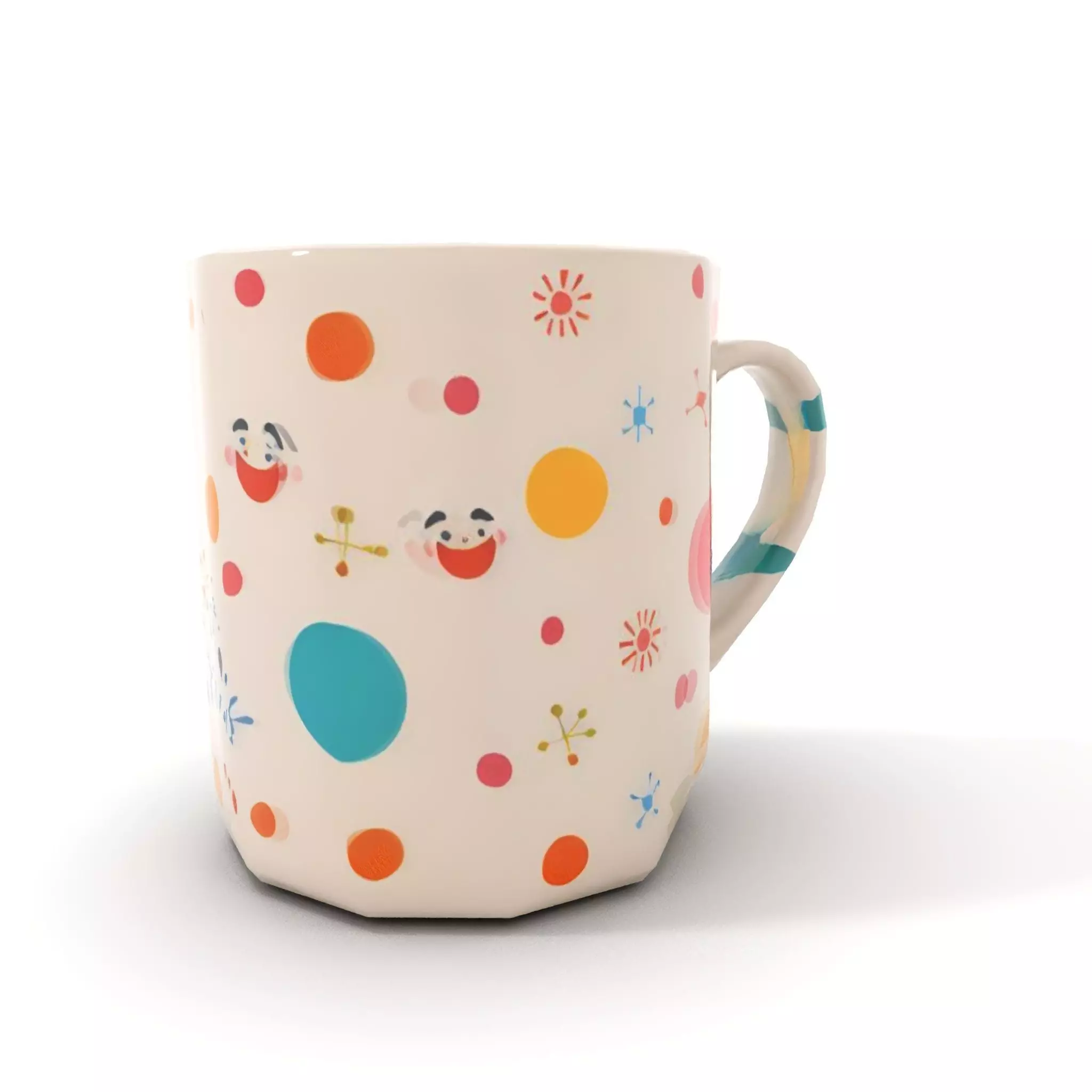 Ceramic Mug with Colorful Patterns Model Pack Low-poly 3D model_17