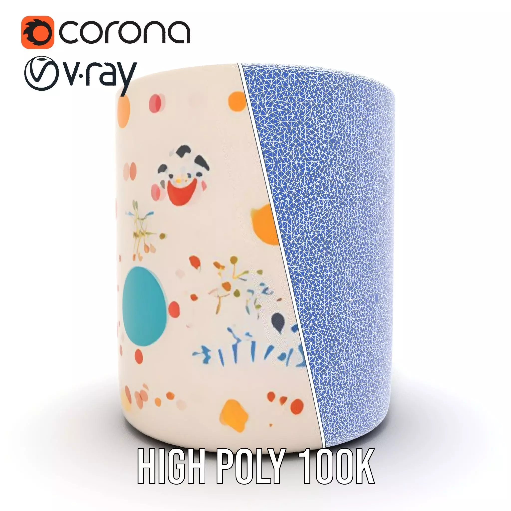 Ceramic Mug with Colorful Patterns Model Pack Low-poly 3D model_30