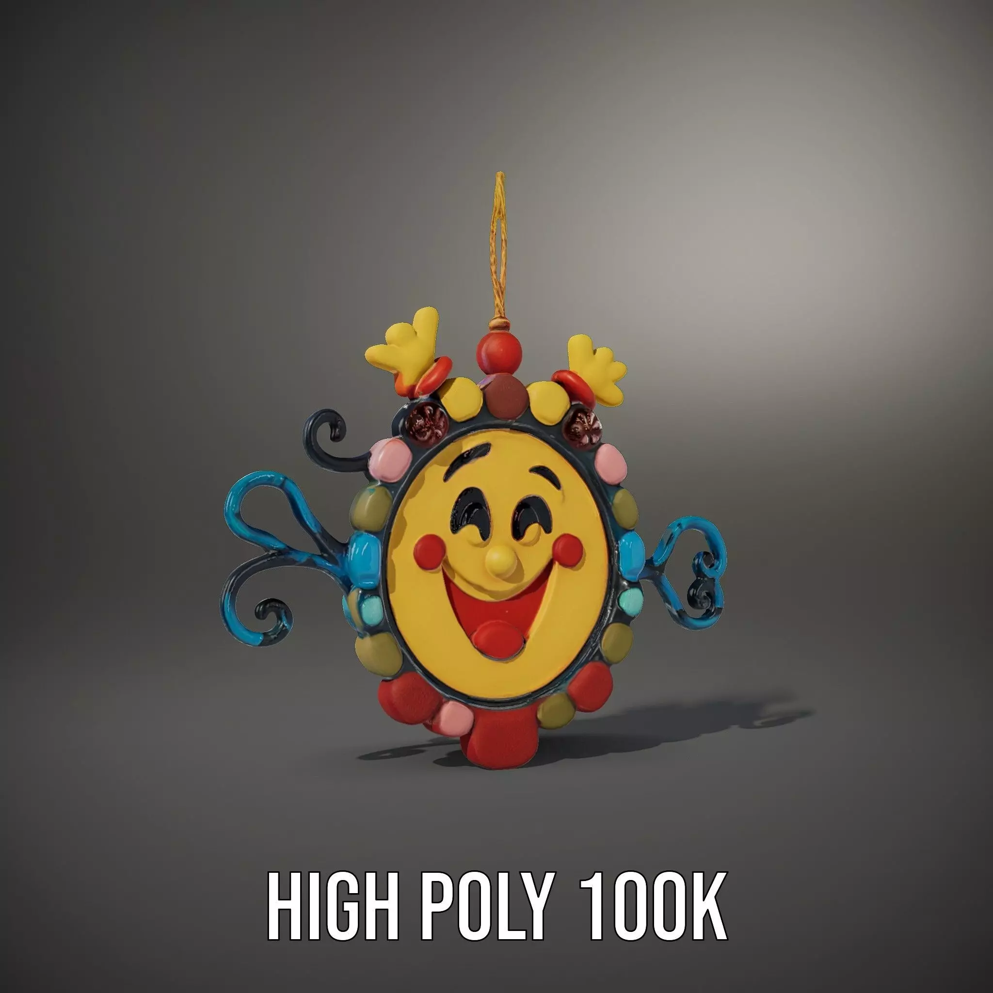 Smiling Sun Ornament Model Pack Low-poly 3D model_9