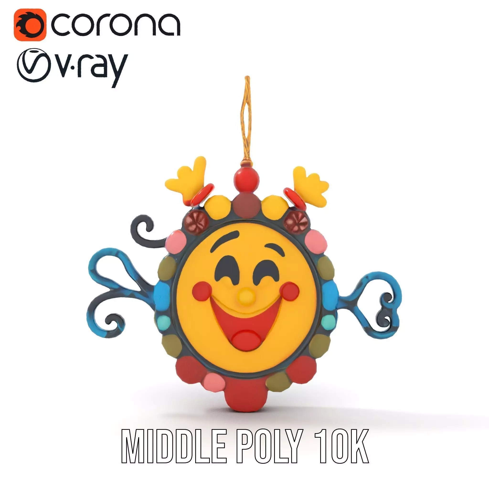 Smiling Sun Ornament Model Pack Low-poly 3D model_14