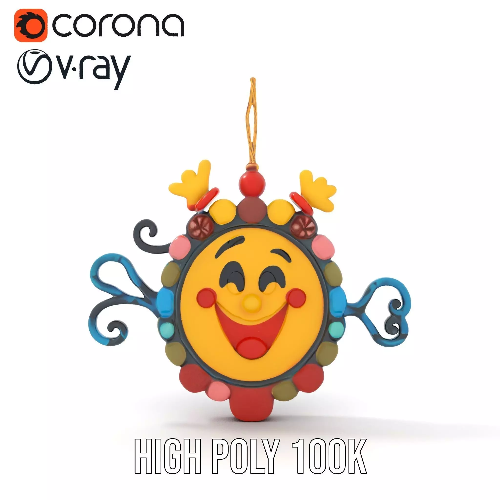Smiling Sun Ornament Model Pack Low-poly 3D model_26